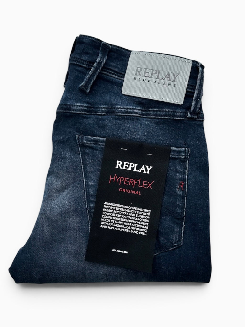 Dark Used Wash Replay Abases Hyperflex Jeans
