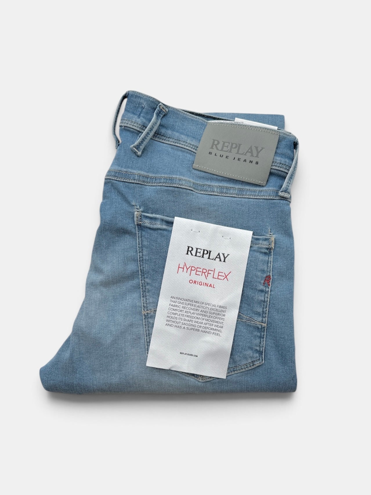 Bleach Light Wash Replay " Hyperflex Anbass" Jeans