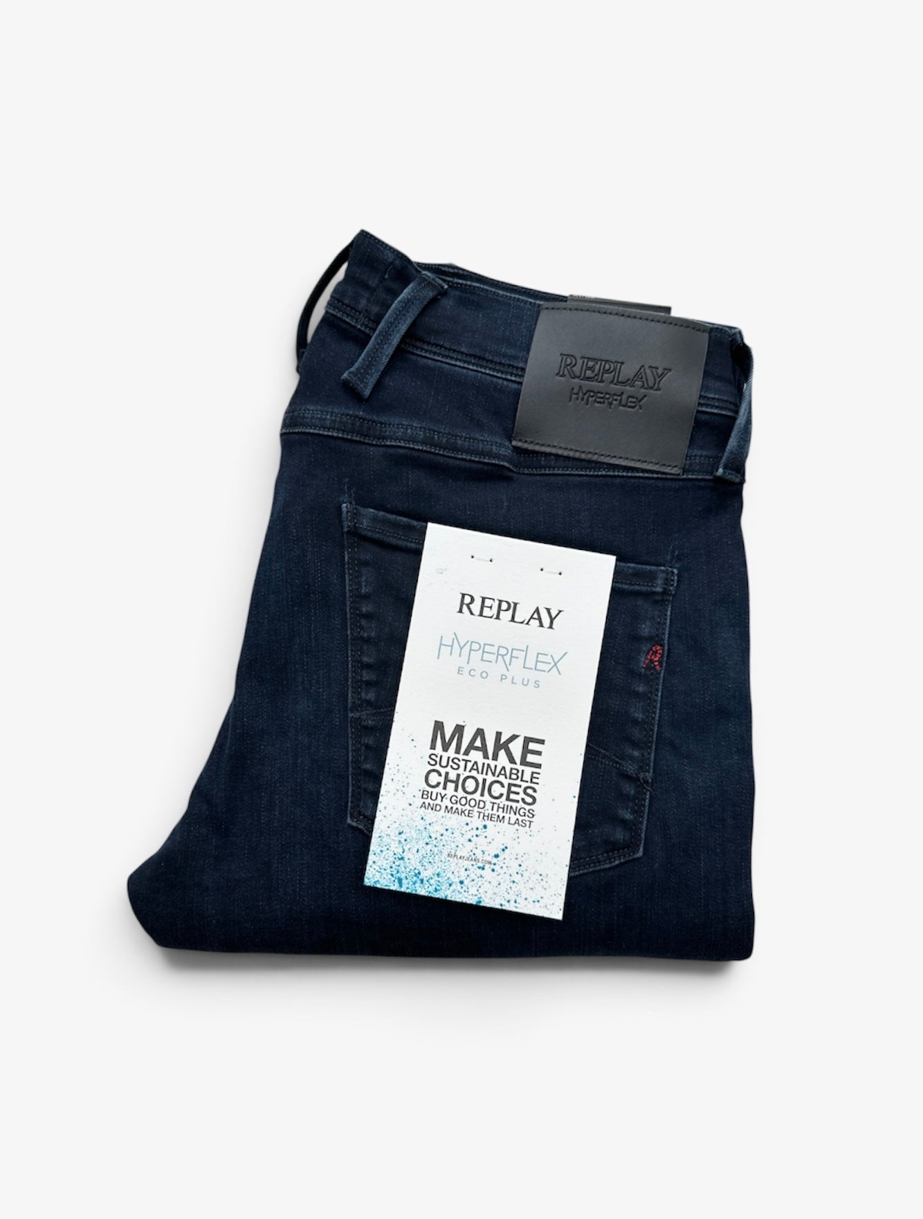 Faded Dark Blue Replay "Anbass Hyperflex"Jeans