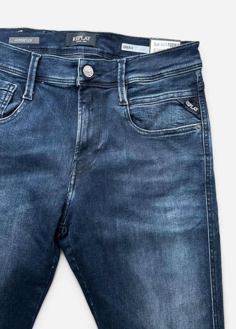 Dark Used Wash Replay Abases Hyperflex Jeans