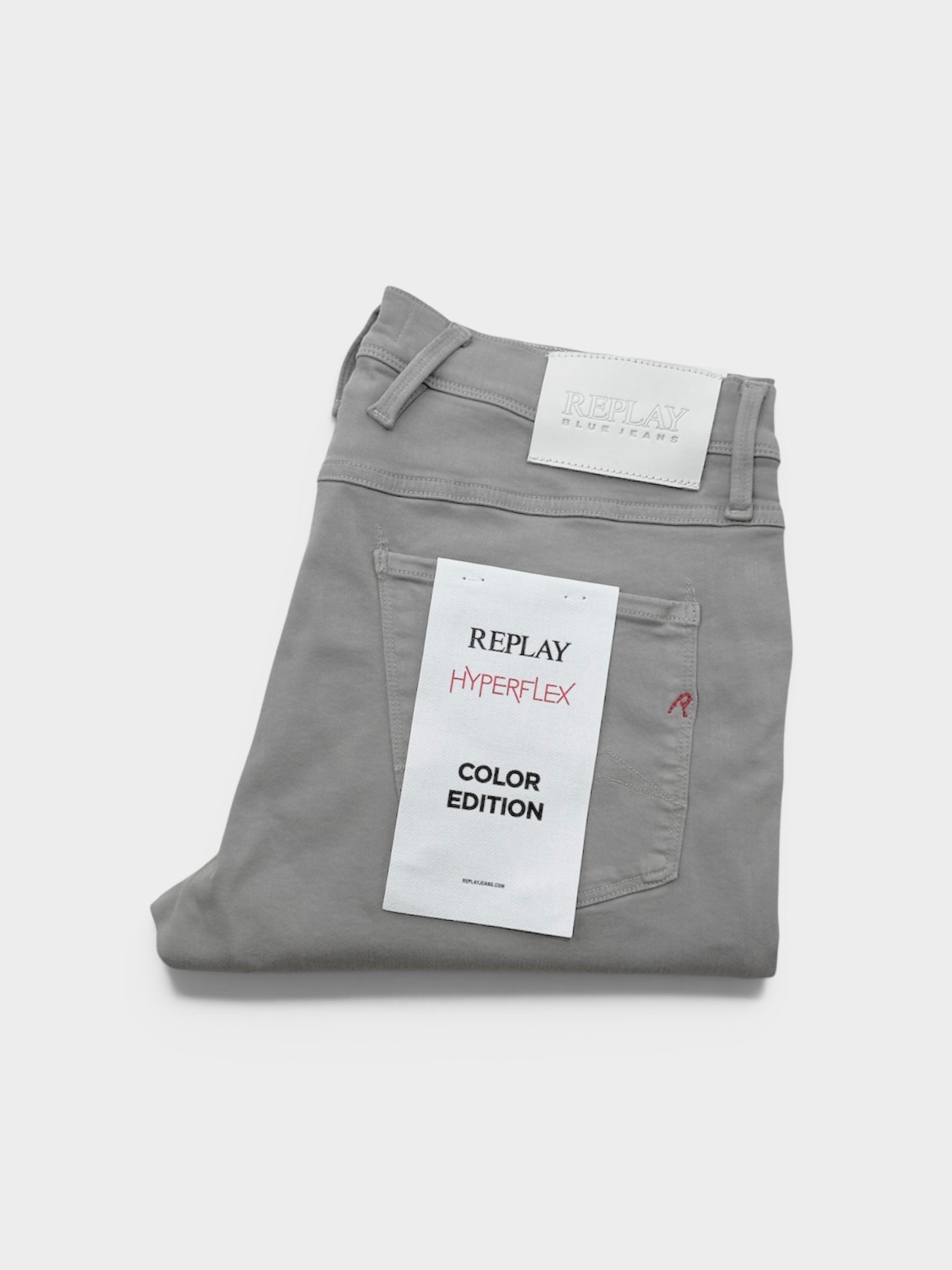 Grey Replay " Hyperflex X-Lite" Canvas Jeans