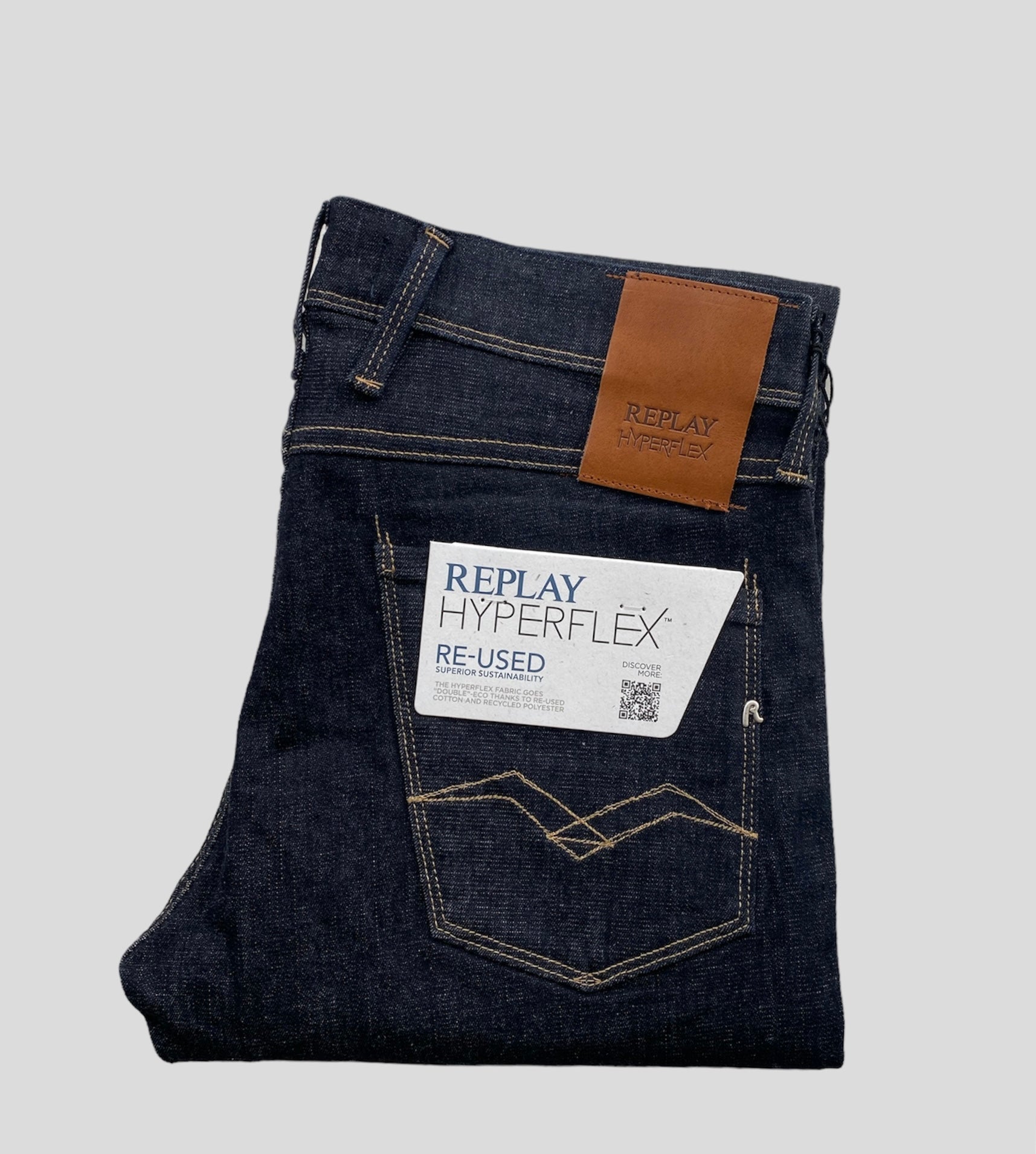 Replay "Abases" Hyperflex Raw Denim Jeans