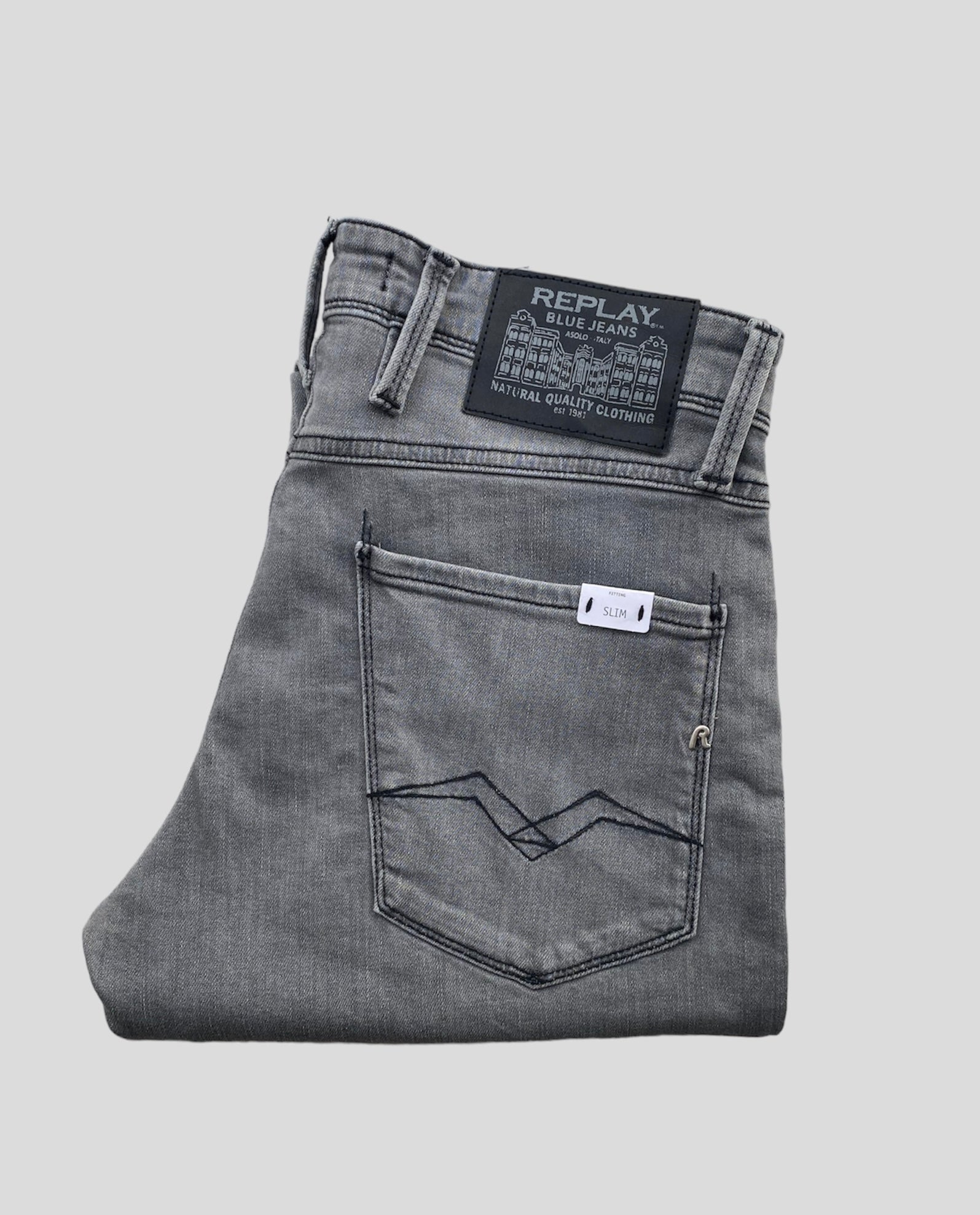 Replay "Power Stretch" Anbass Slim Fit Jeans Washed Grey