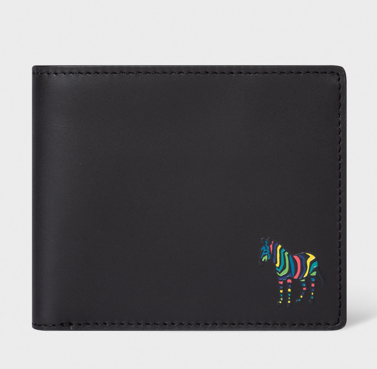 PS Paul Smith Leather Billfold Wallet W/Coin Black