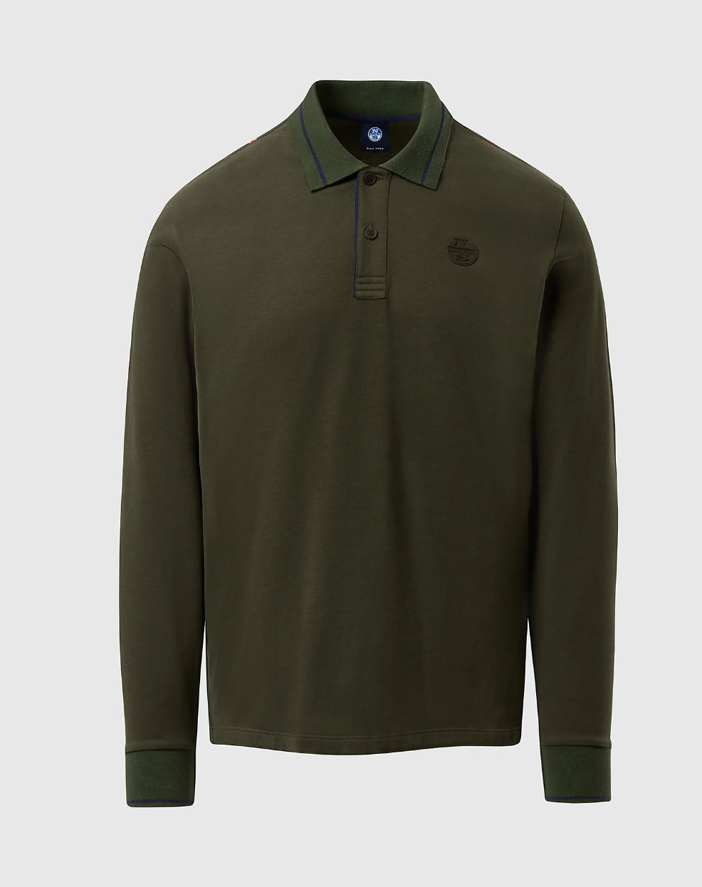 North Sails Long Sleeved Polo Shirt Forest Night