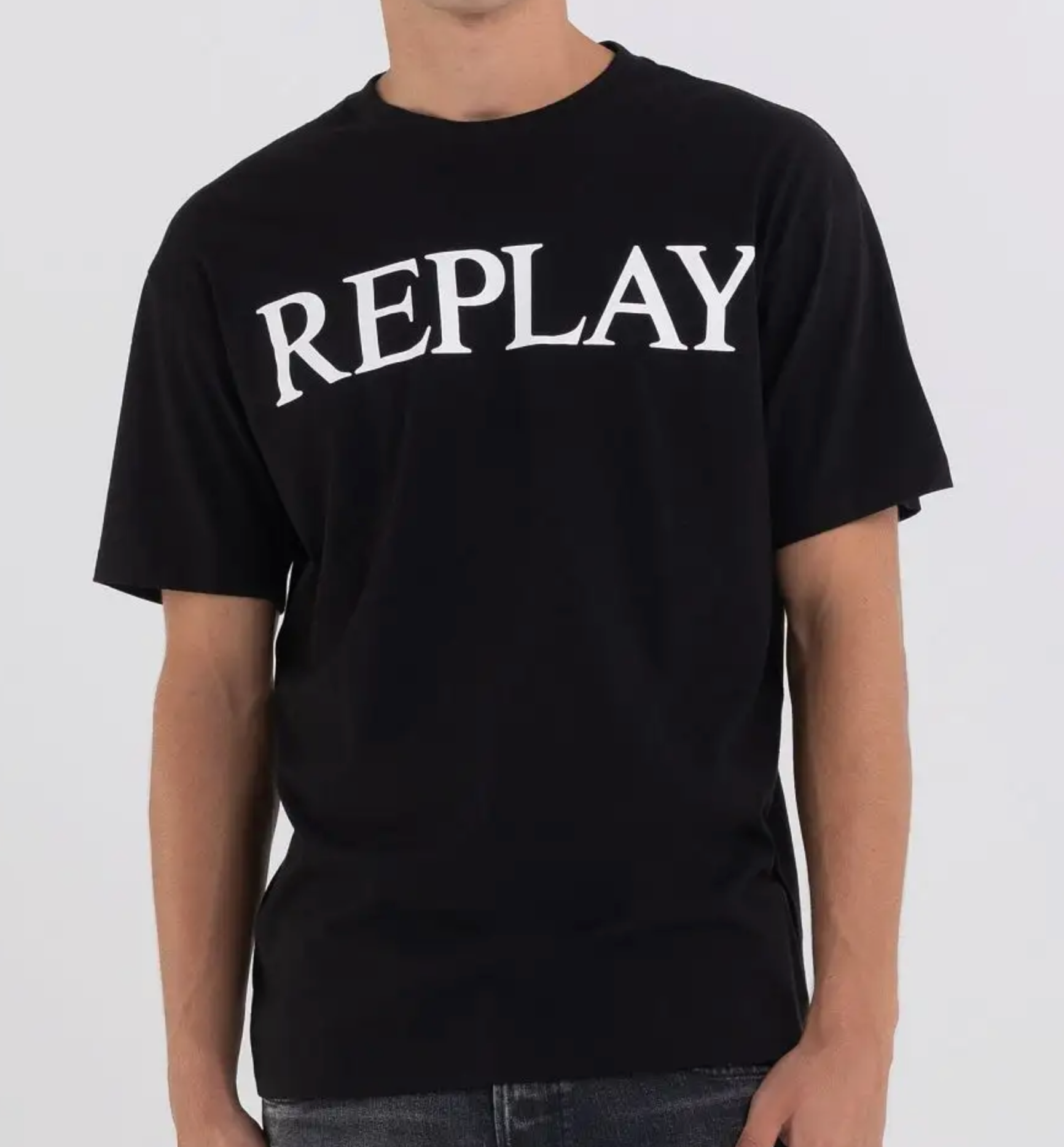 Replay Chest Print T-Shirt Black