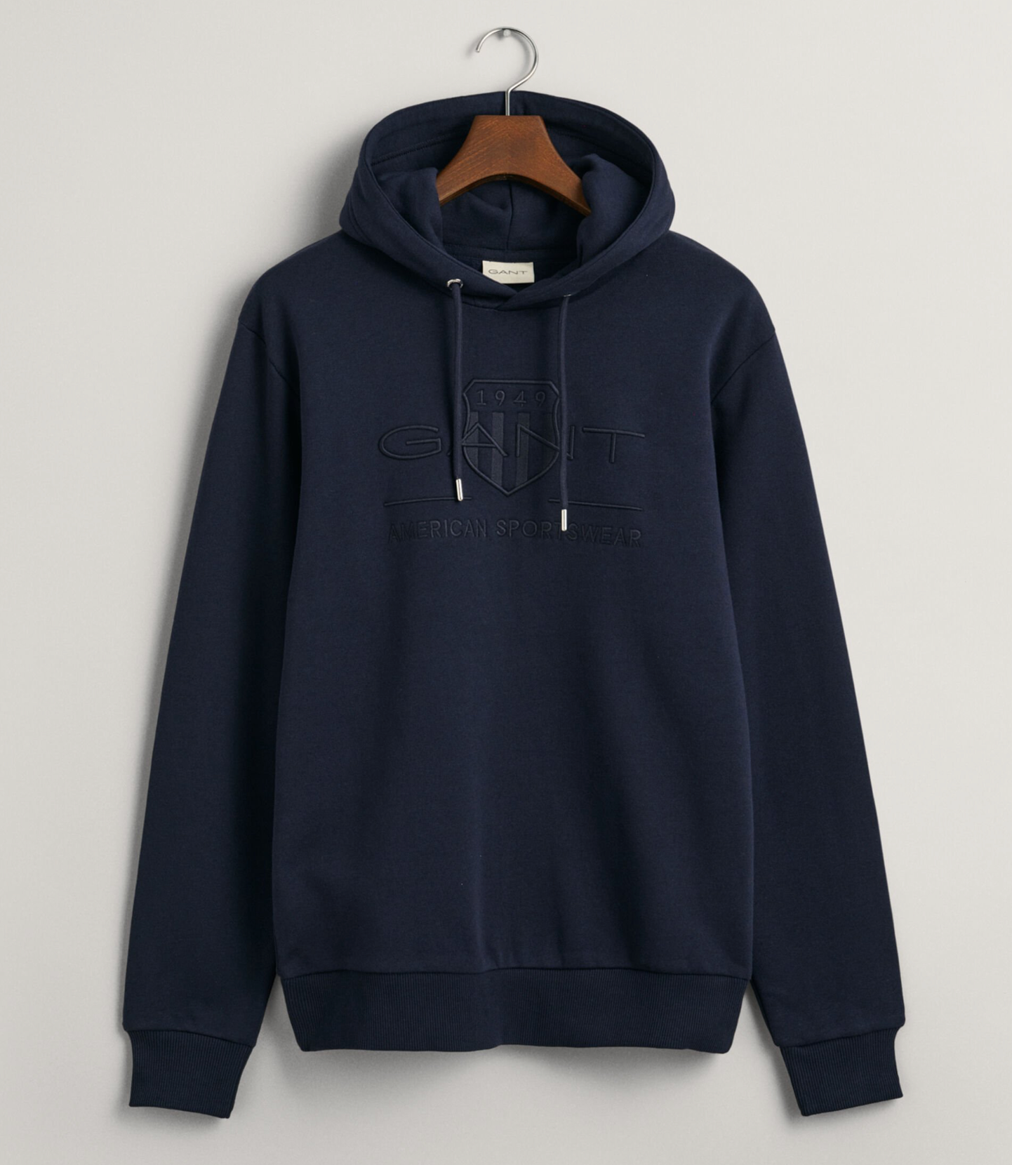 Gant Regular Tonal Shield Hoodie Navy