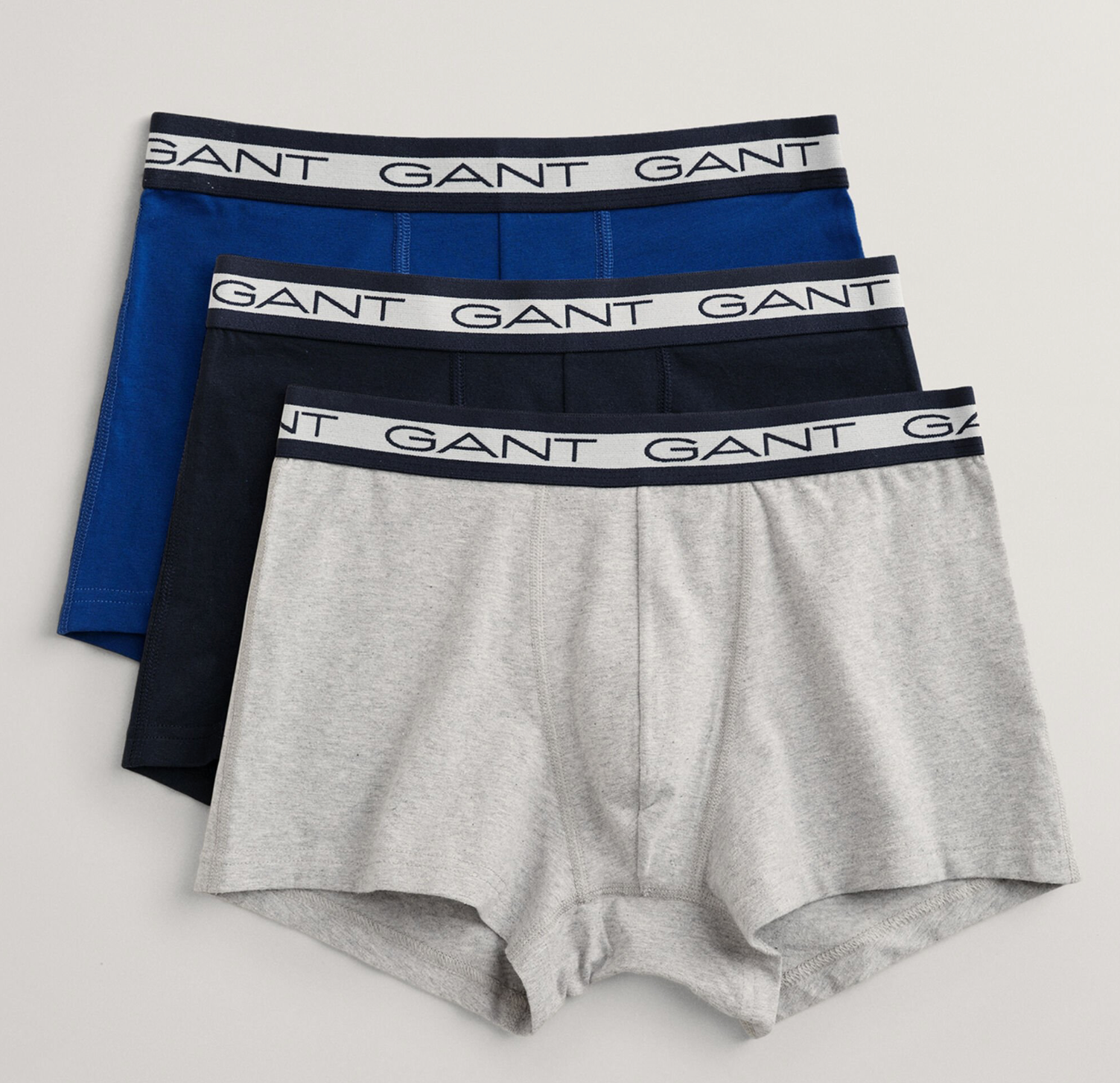 Gant Basic Underwear 3-Pack Trunk Light Grey Melange