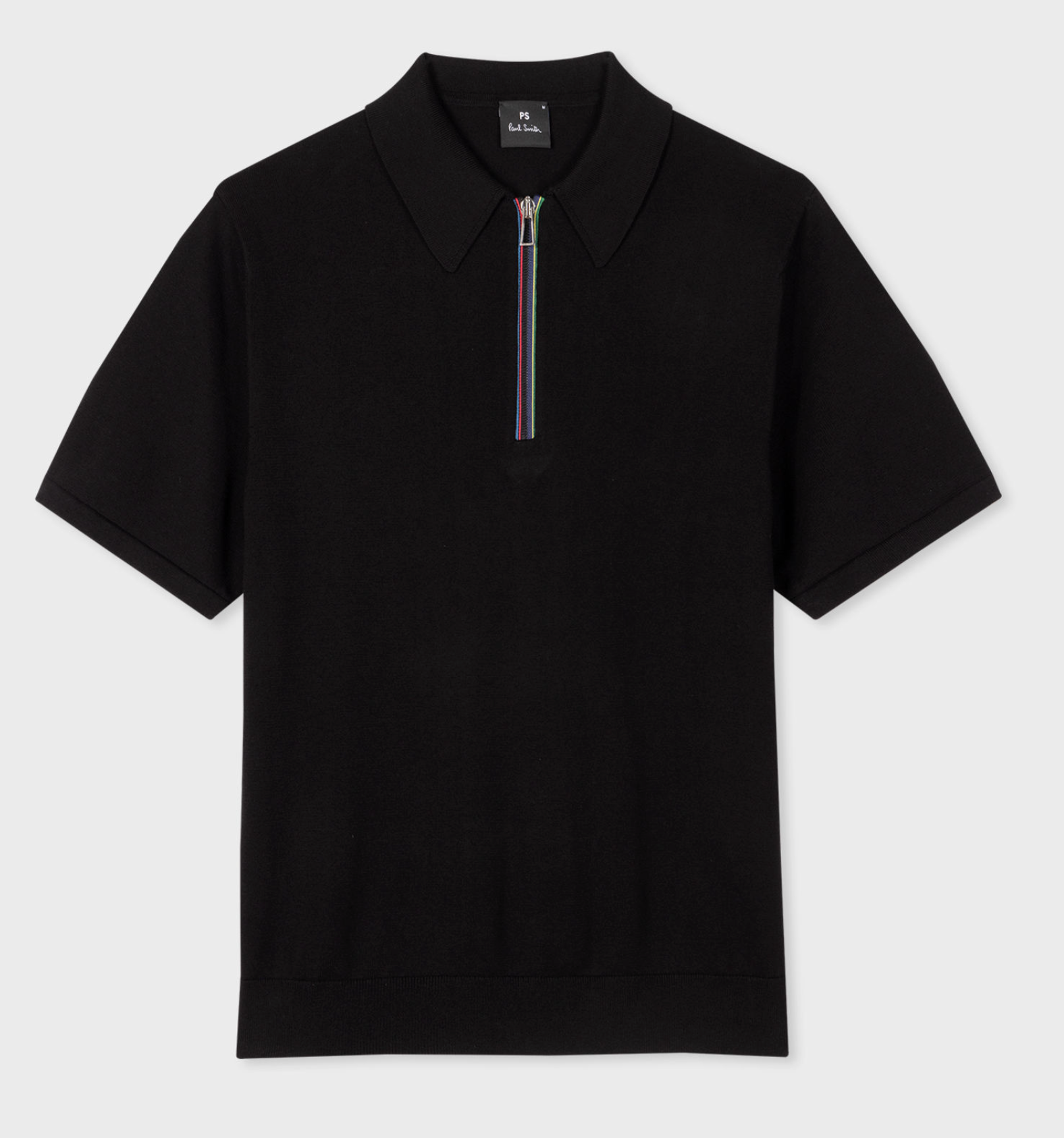 PS Paul Smith Knitted Zip Polo Shirt Black