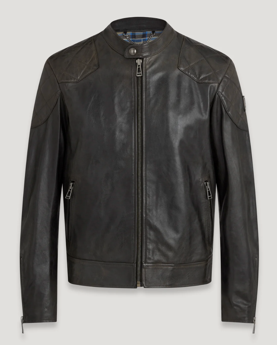 Belstaff "Outlaw" Leather Biker Jacket Black