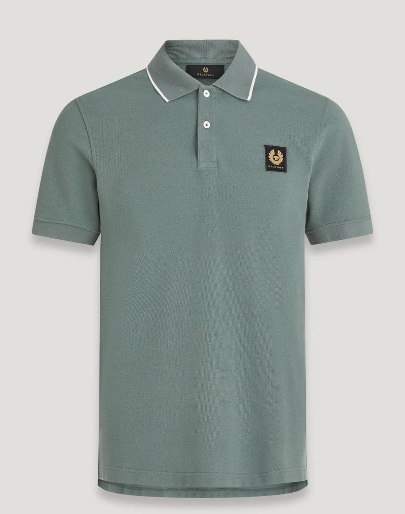 Belstaff Collar Tipping Polo Mineral Green