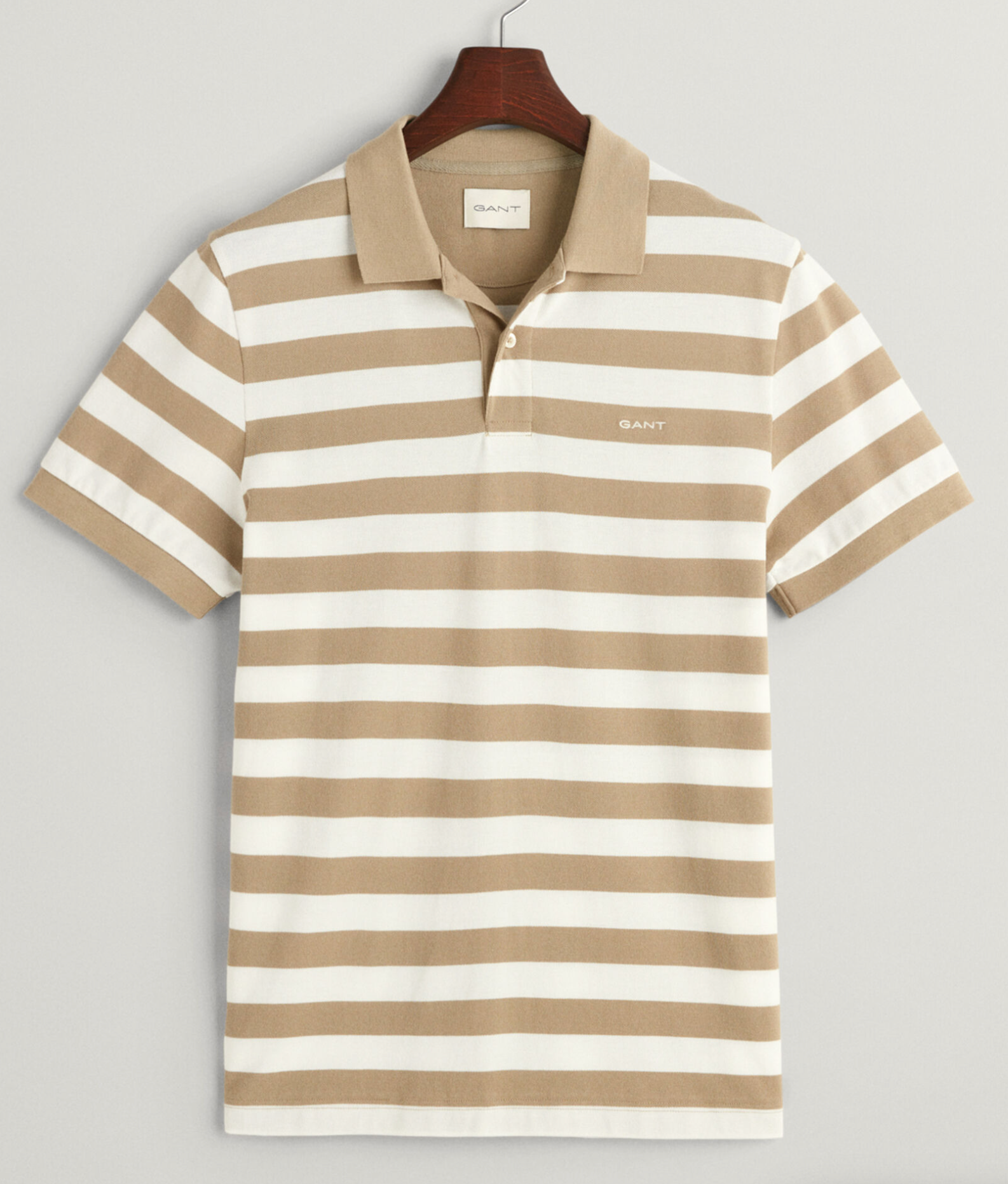 Gant Striped Polo Shirt Dried Clay