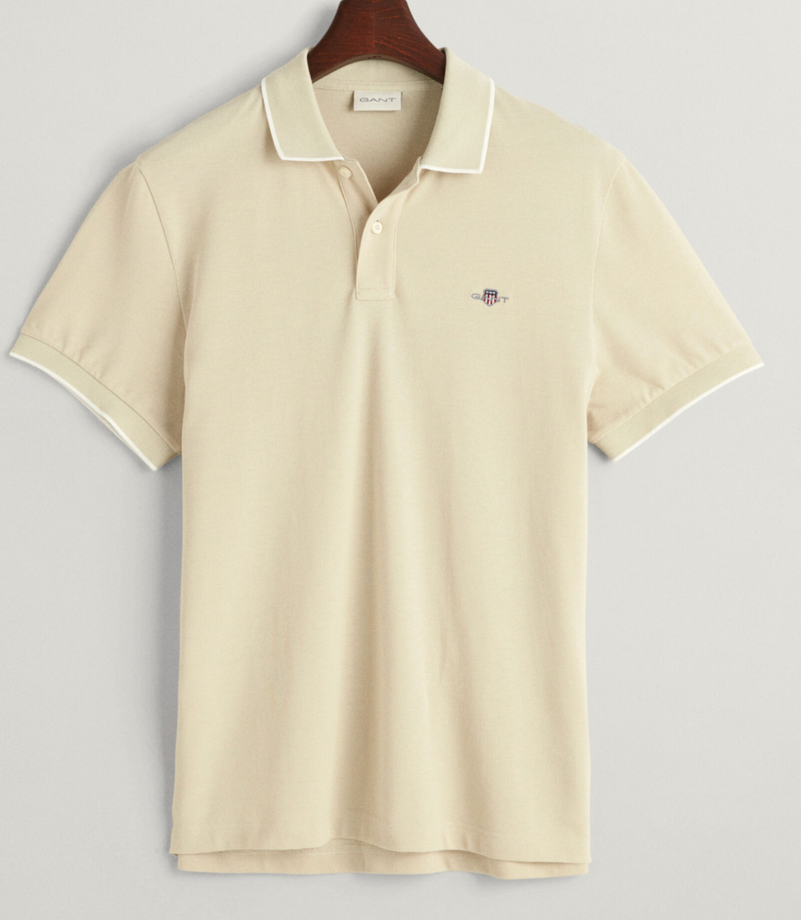 Gant Framed Tipping Polo Shirt Silky Beige