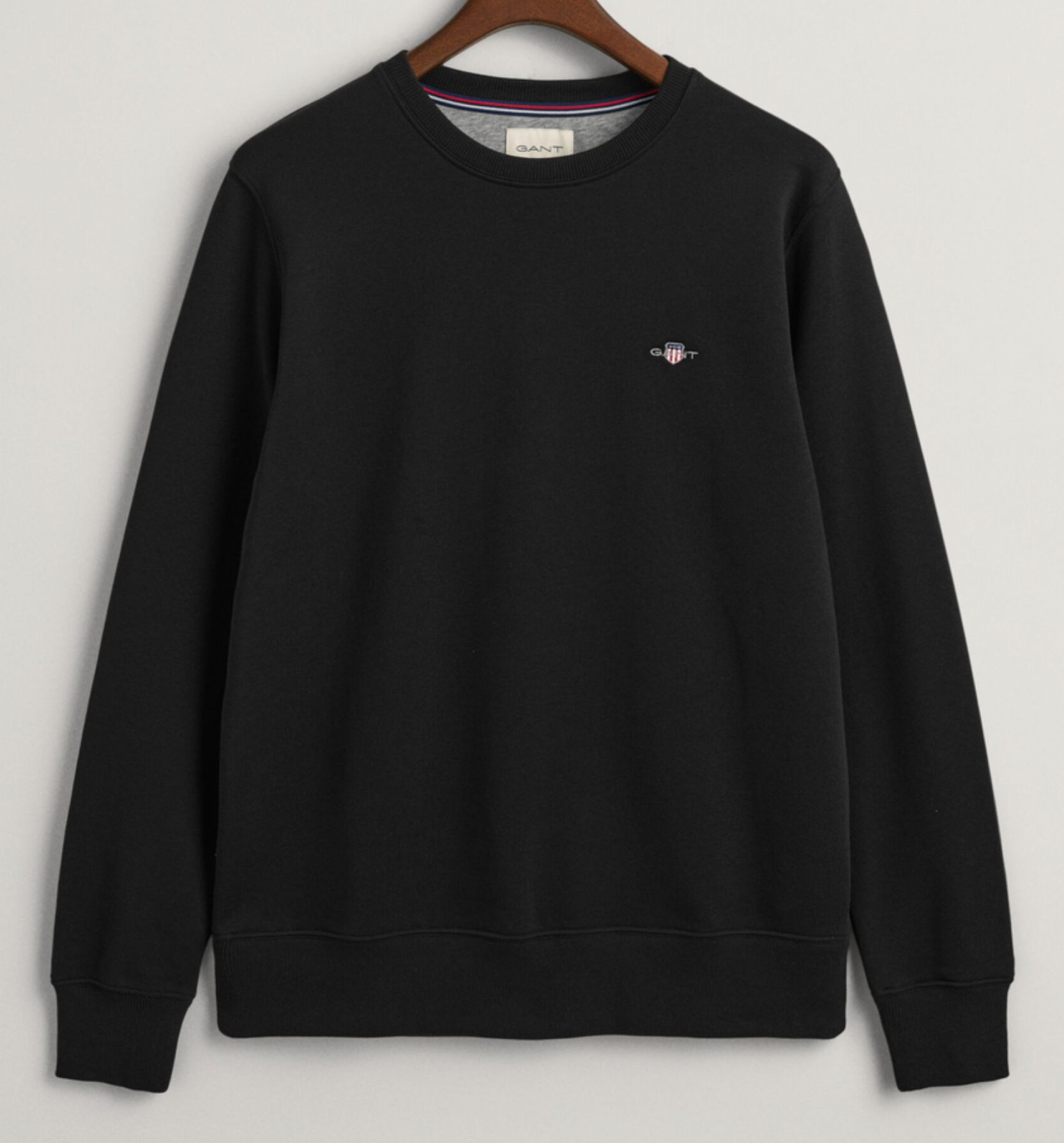 Black Gant "Regular" Crew Neck Sweatshirt