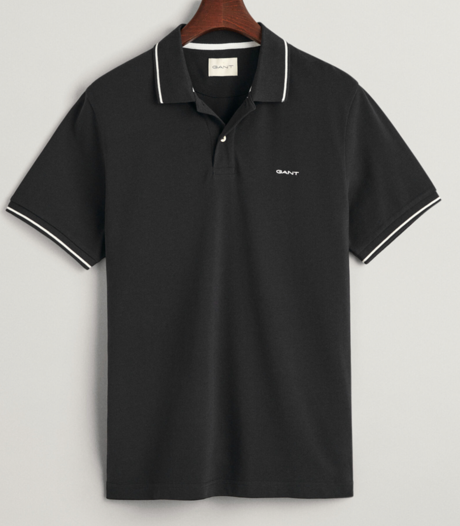 Black Gant Tipping Polo Shirt