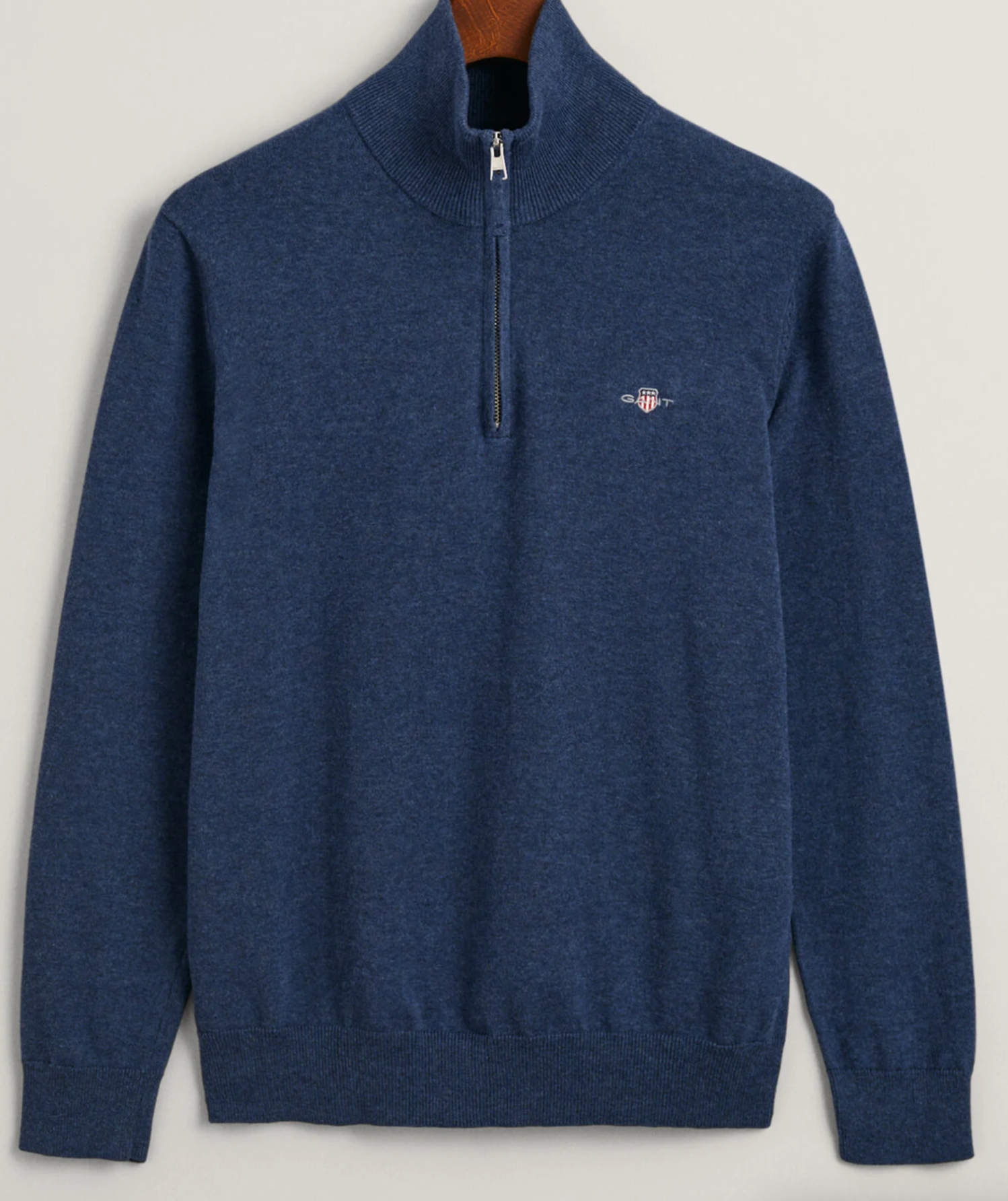 Dk Jeansblue Melange Gant Classic Half Zip Knit