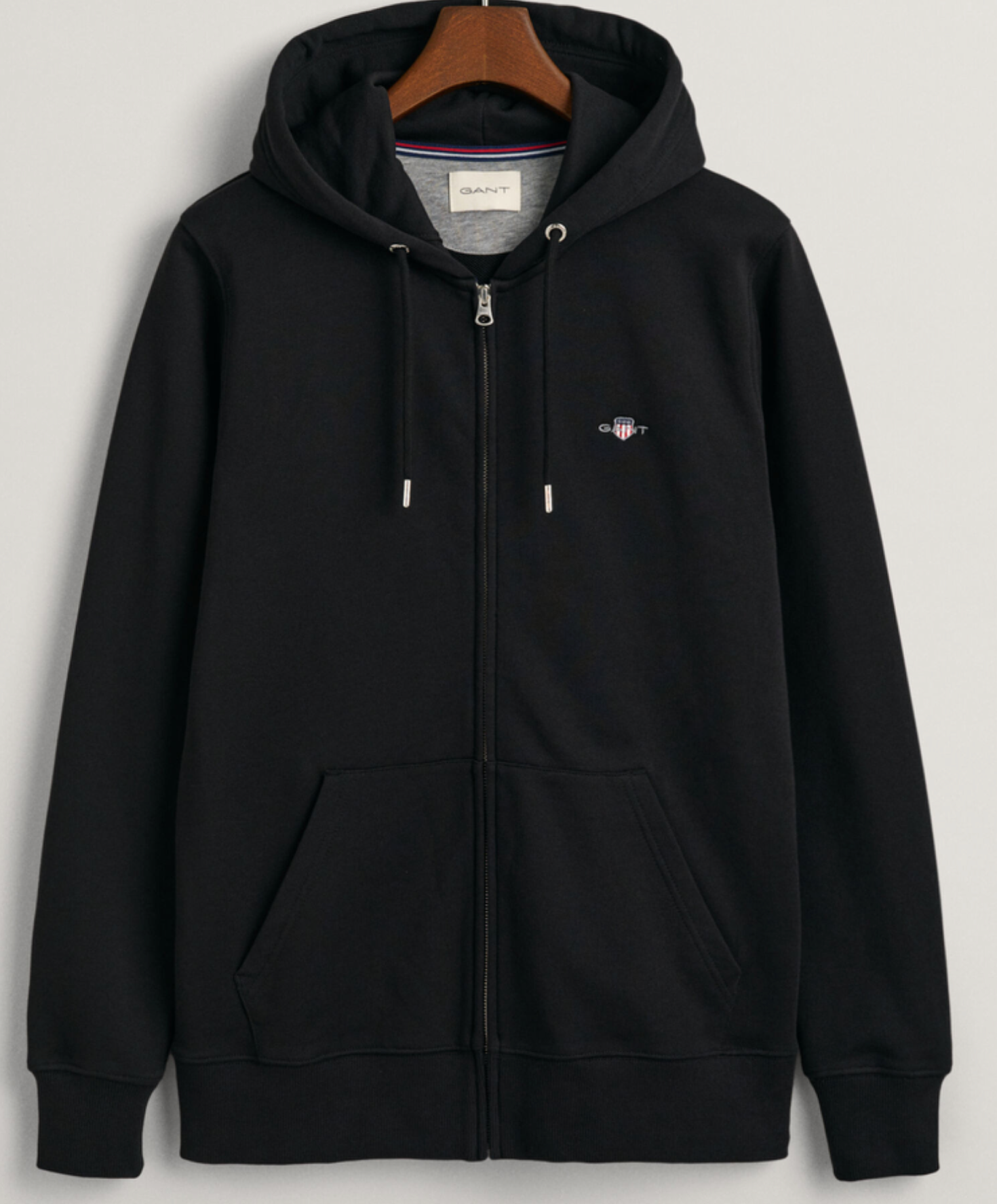 Black Gant Regular Shield Full Zip Hoodie