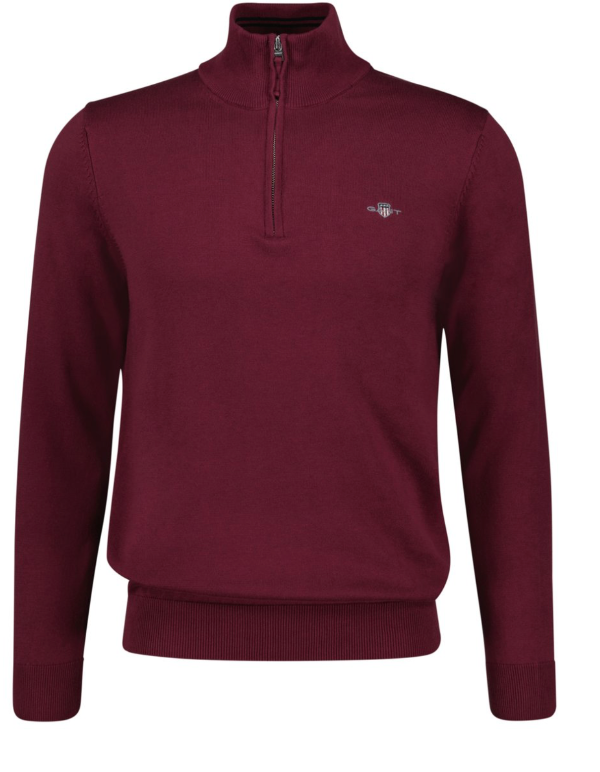 Wine Red Gant Classic Half Zip Knit