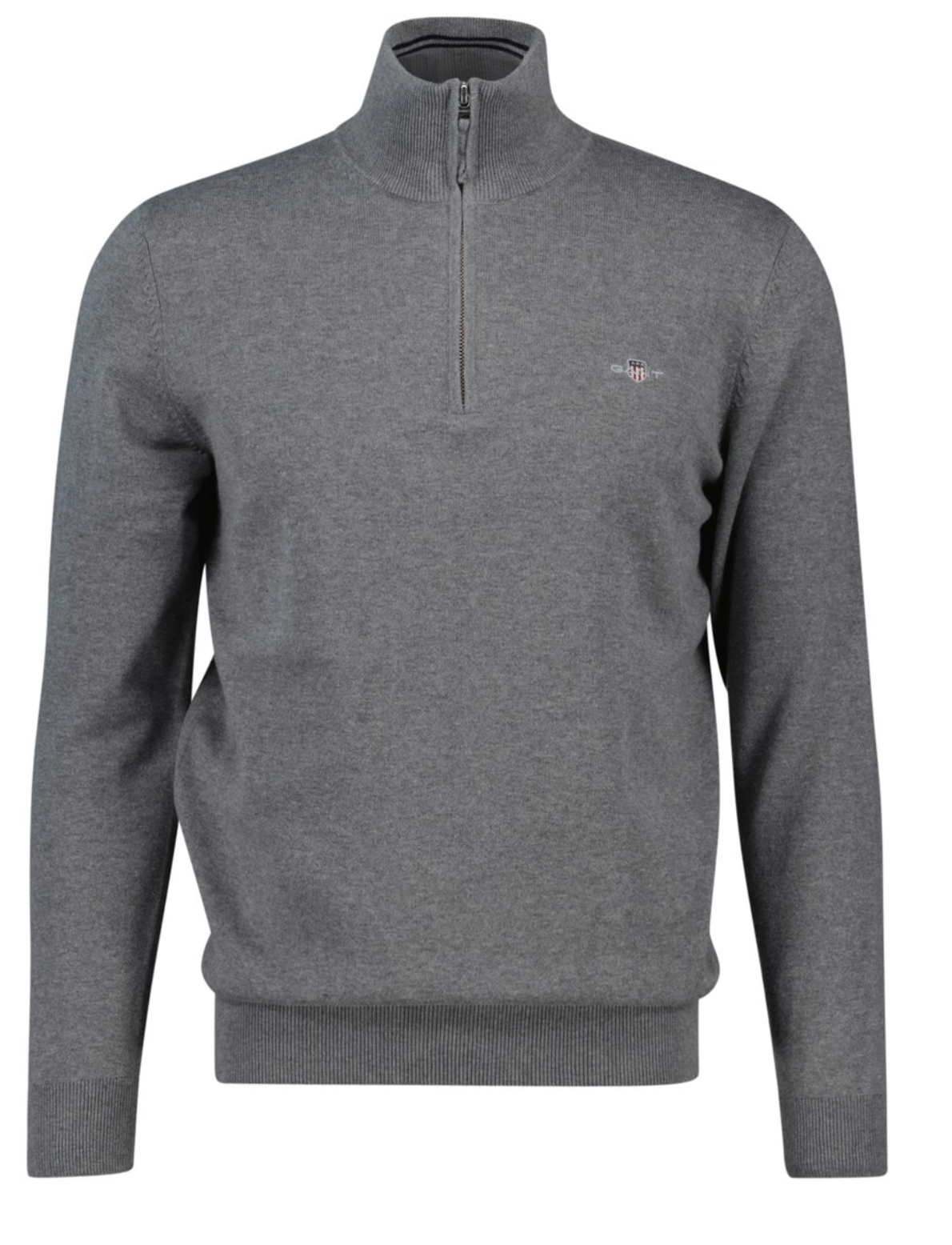 Dk Grey Melange Gant Classic Half Zip Knit