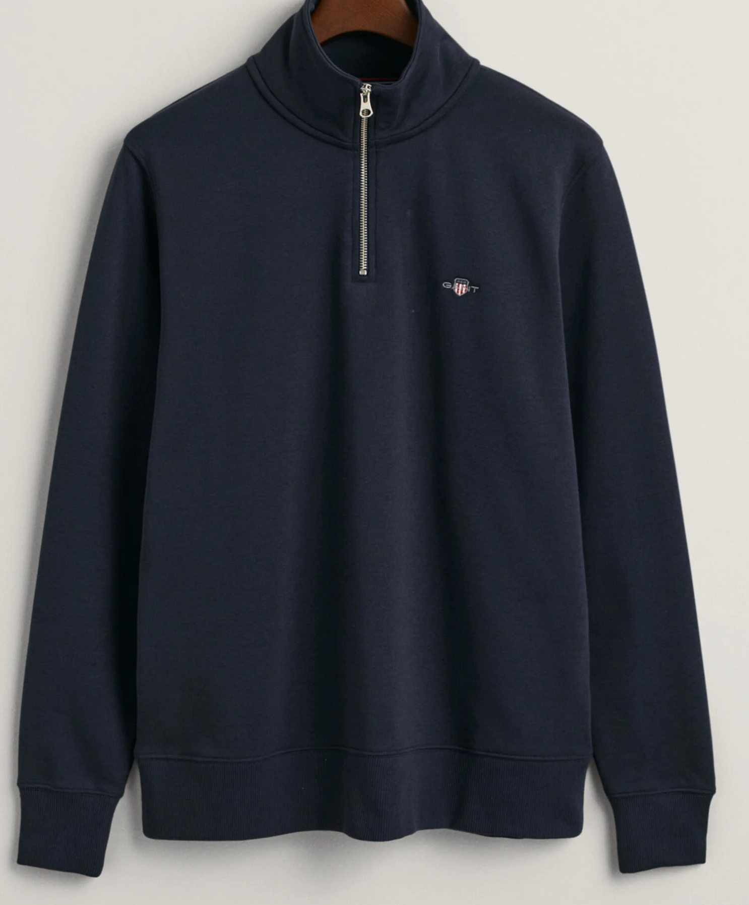 Navy Gant Half Zip Sweatshirt