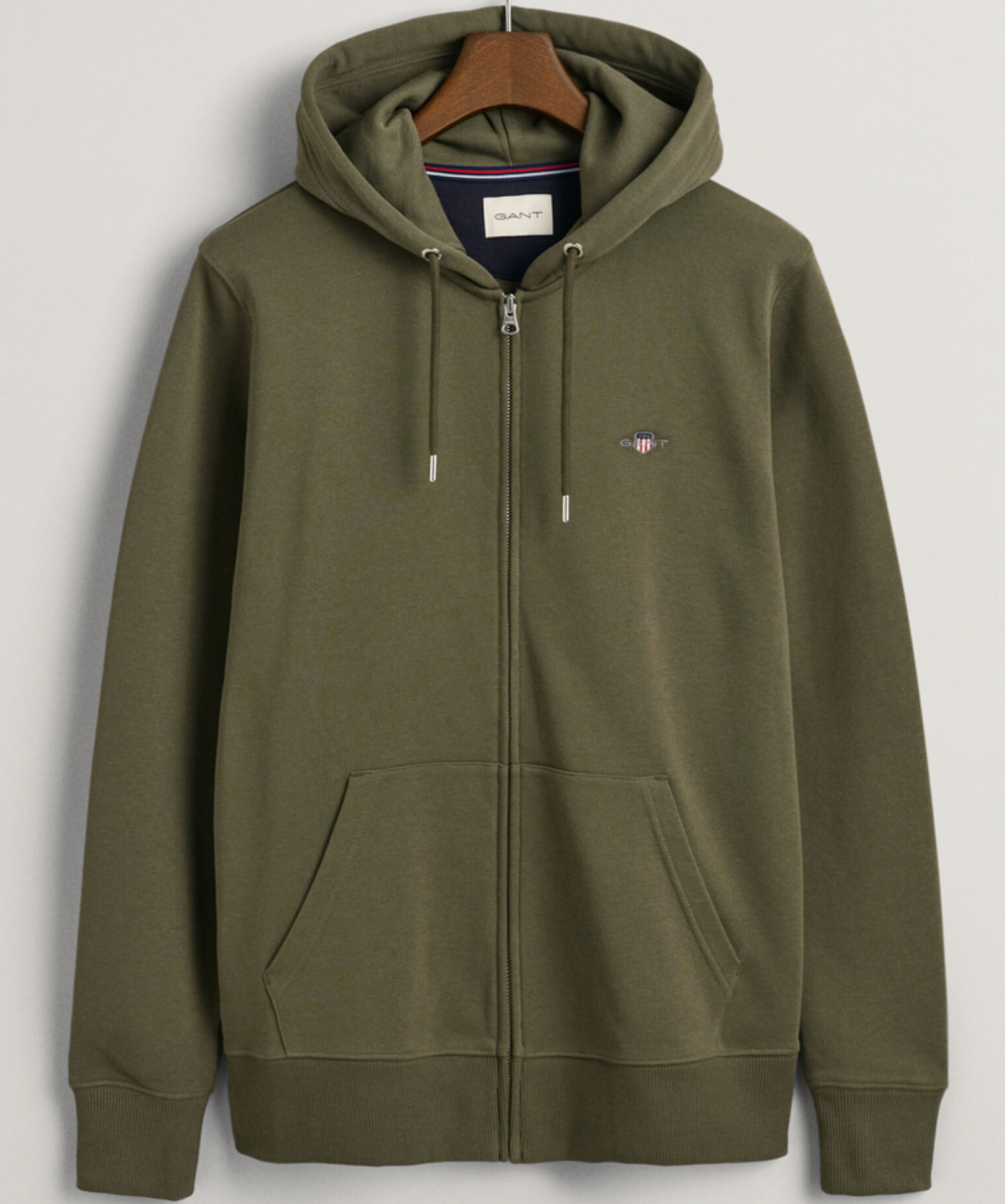 Juniper Green Gant Regular Shield Full Zip Hoodie