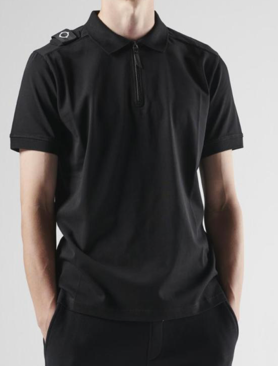 Black MA.Strum S/S Zip Polo Shirt