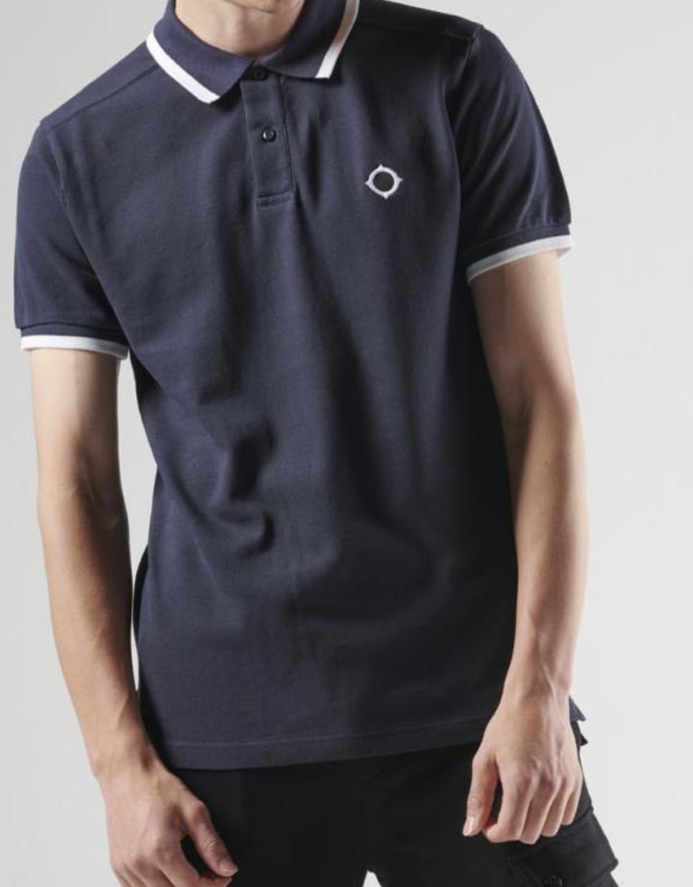 Ink Navy MA.Strum S/S Block Tipped Polo Shirt