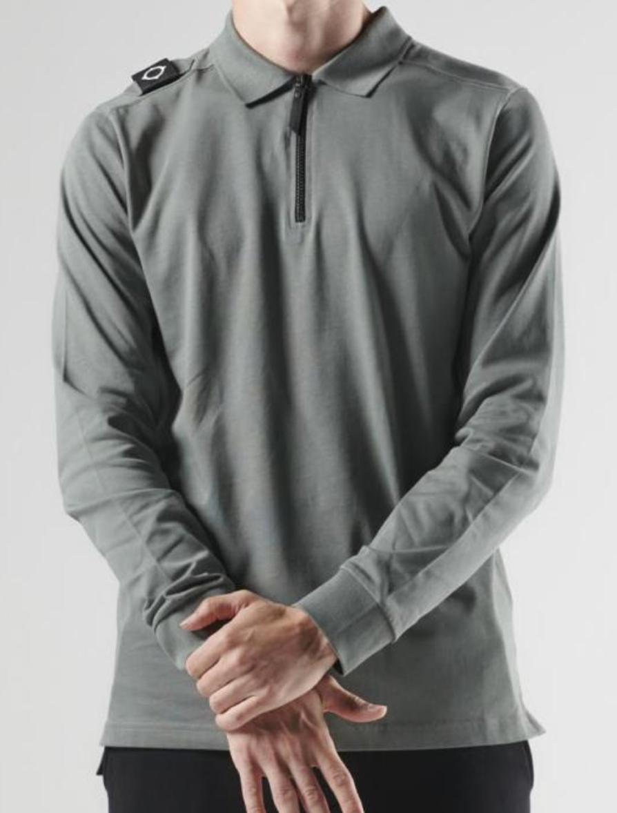 Sedona Grey MA.Strum L/S Zip Polo Shirt