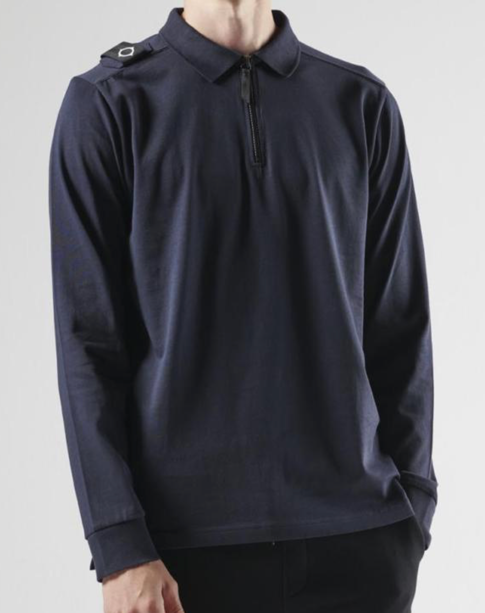 Ink Navy MA.Strum L/S Zip Polo Shirt