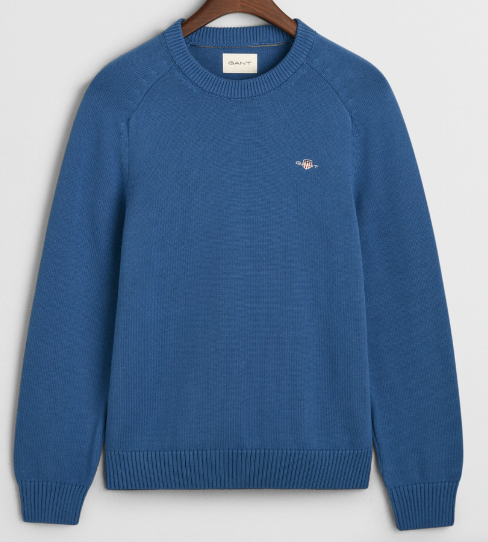 Vintage Blue Gant Classic Cotton Saddle Neck Knit