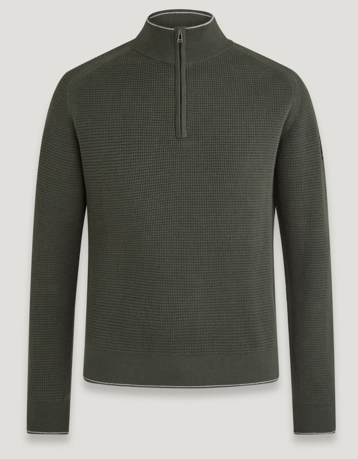 Tile Green Belstaff "Cole" Quarter Zip Knit