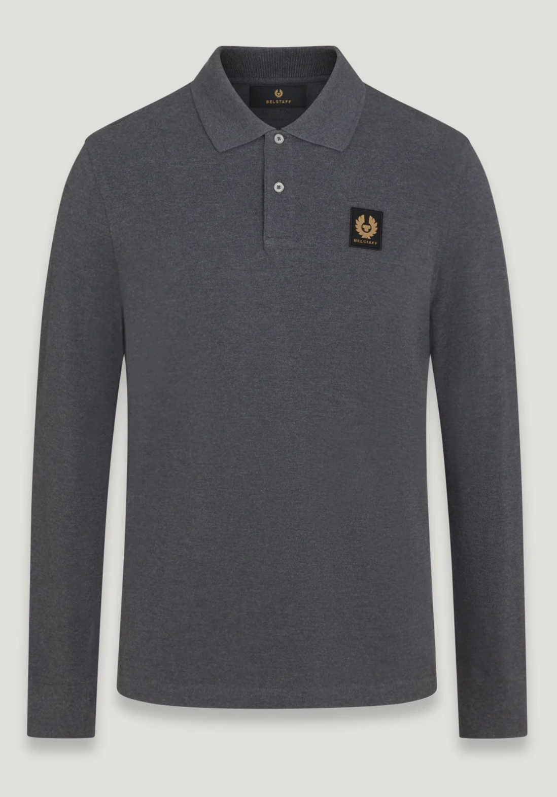 Charcoal Belstaff Polo Shirt Long Sleeve