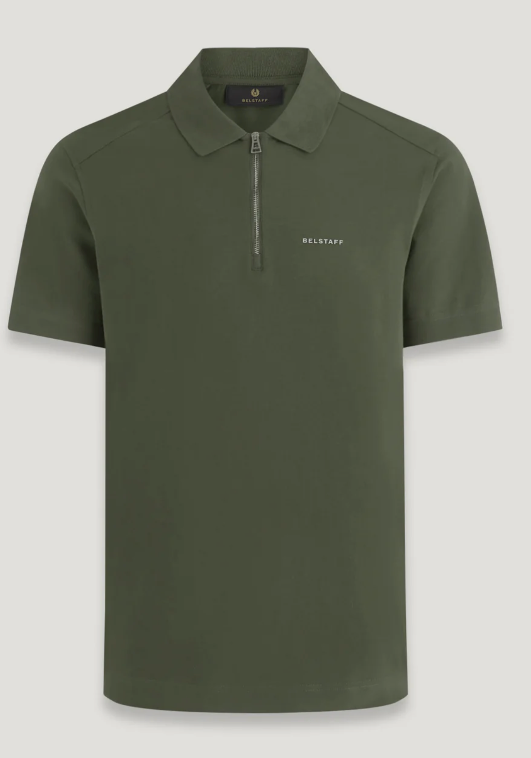 Tile Green Belstaff "Alloy" Zip Polo Shirt