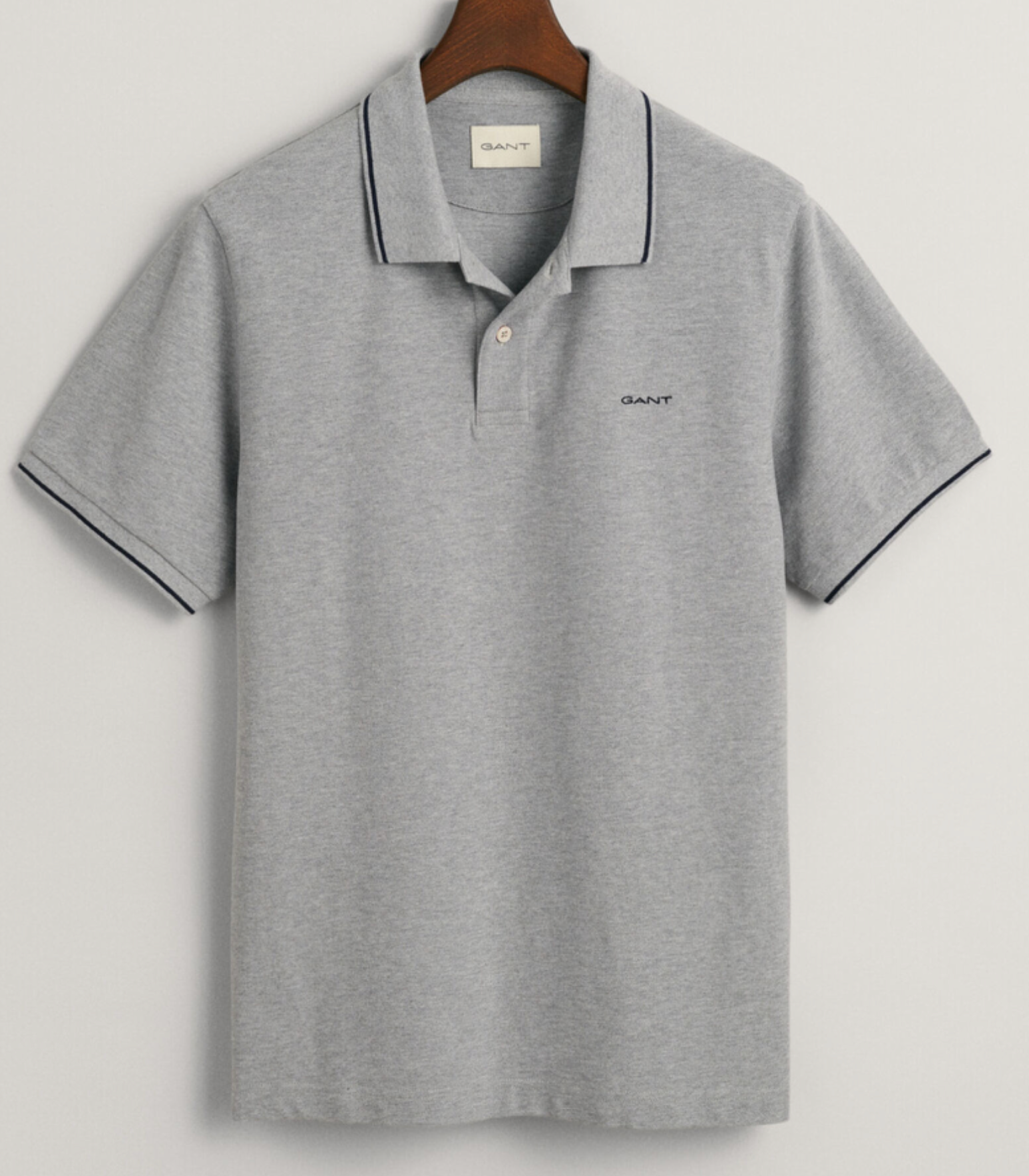 Grey Gant Tipping Polo Shirt