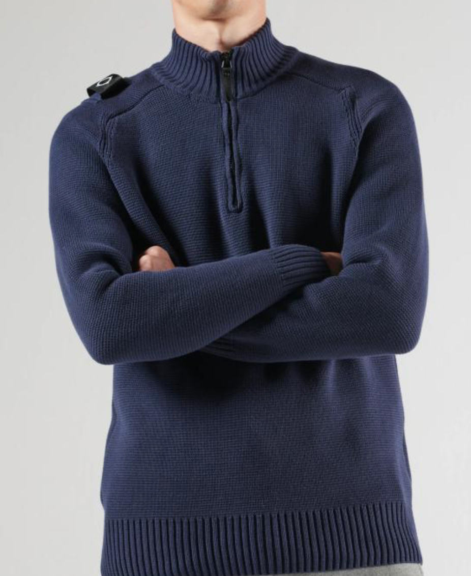 Ink Navy MA.Strum Milano Quarter Zip Knit