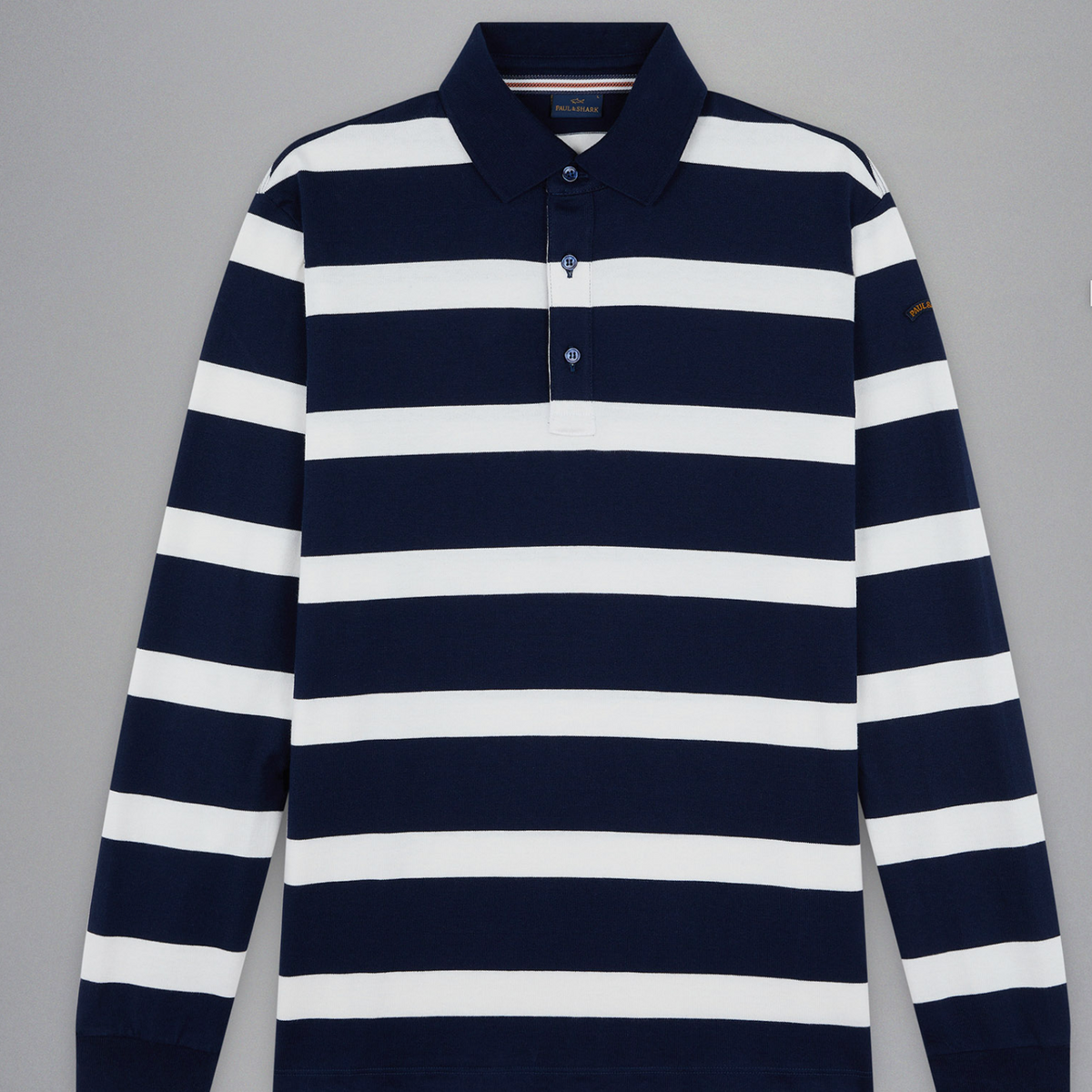 Paul & Shark Bar Stripe Rugby Shirt Navy/White — Capital Collection