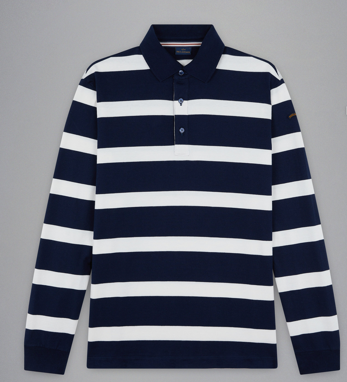 Paul Shark Bar Stripe Rugby Shirt Navy/White — Capital Collection
