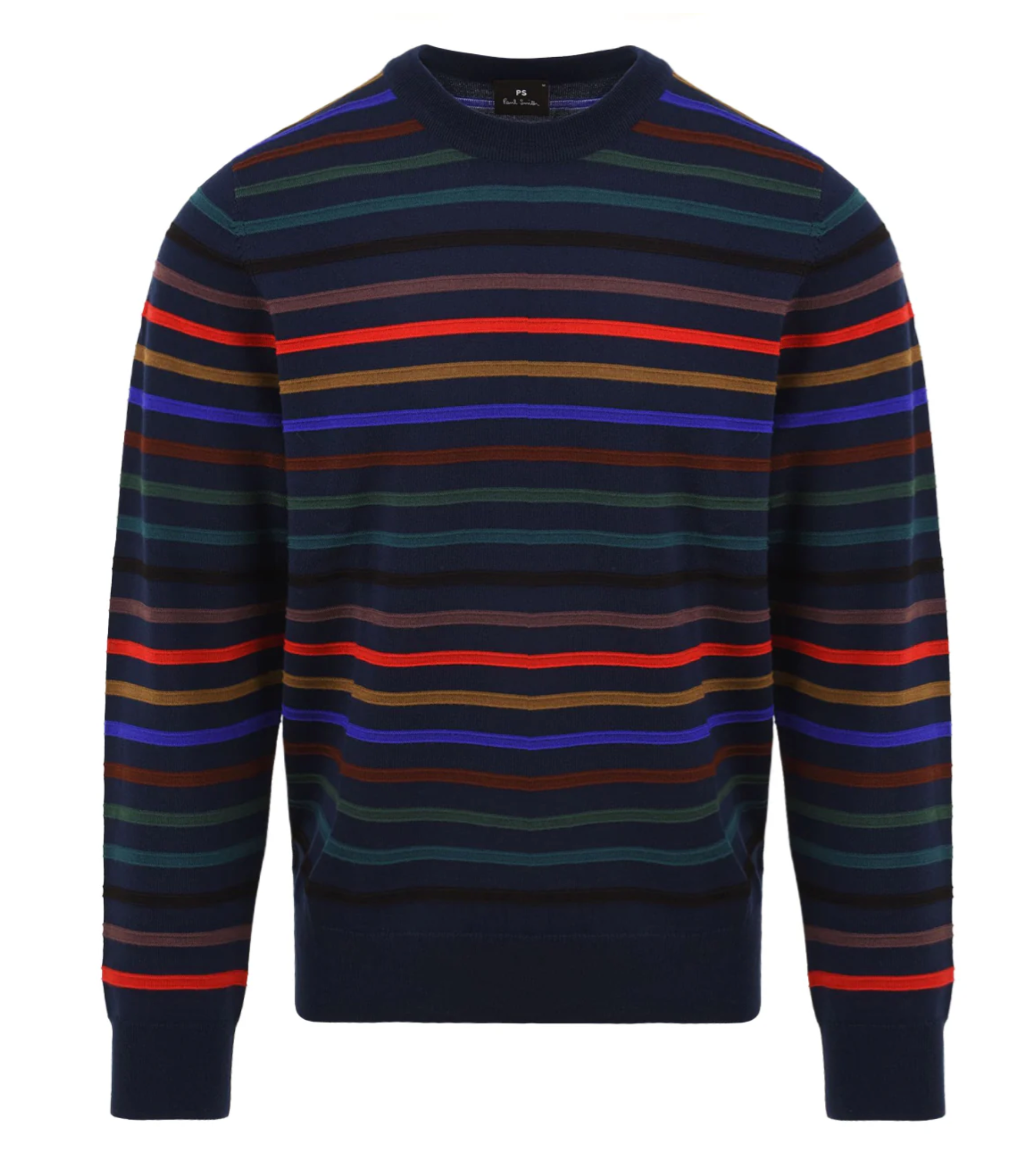 Navy PS by Paul Smith Stripe Neck Knit Jumper