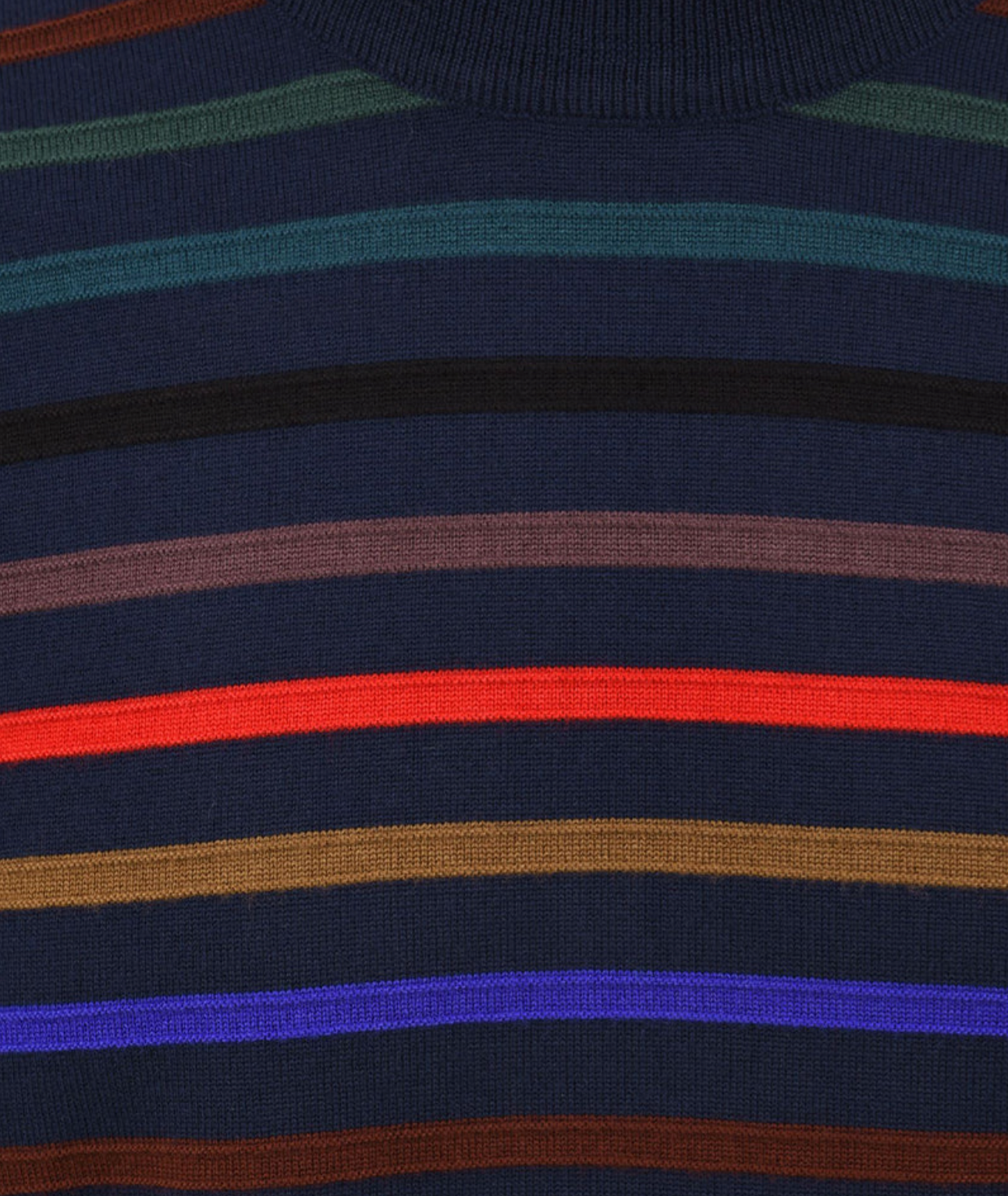 Navy PS by Paul Smith Stripe Neck Knit Jumper