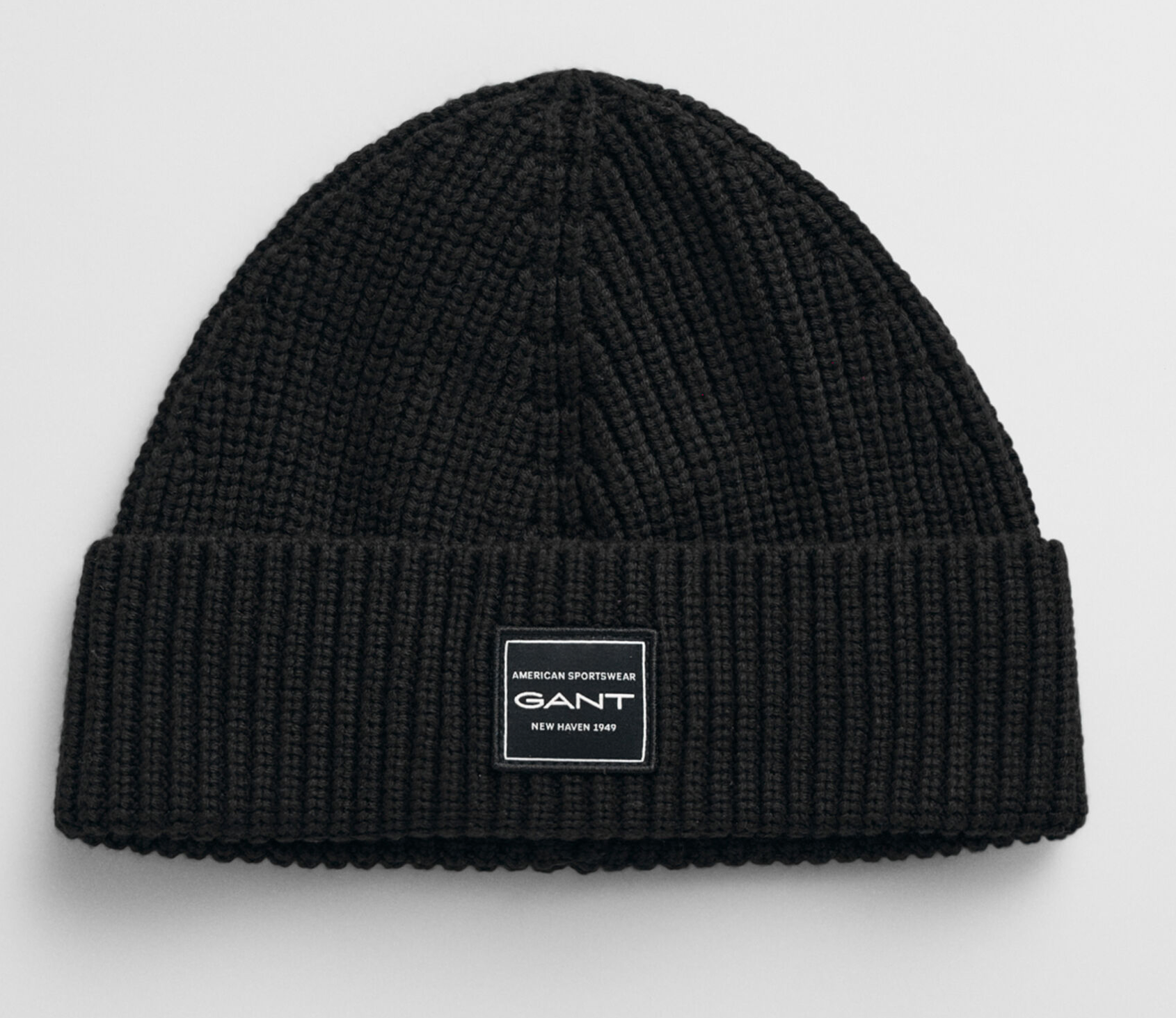 Black Gant Cotton Unisex Beanie