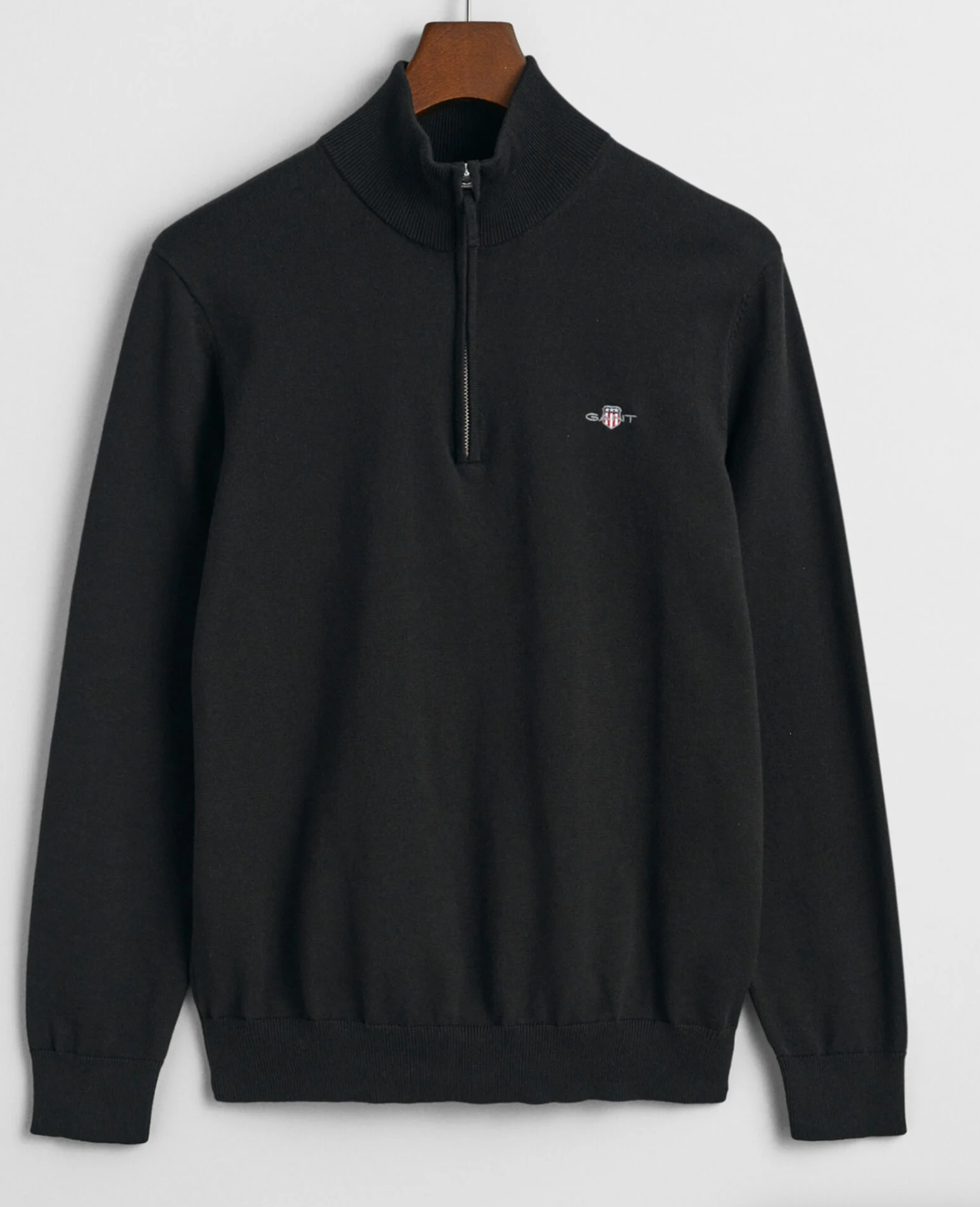 Black Gant Classic Half Zip Knit