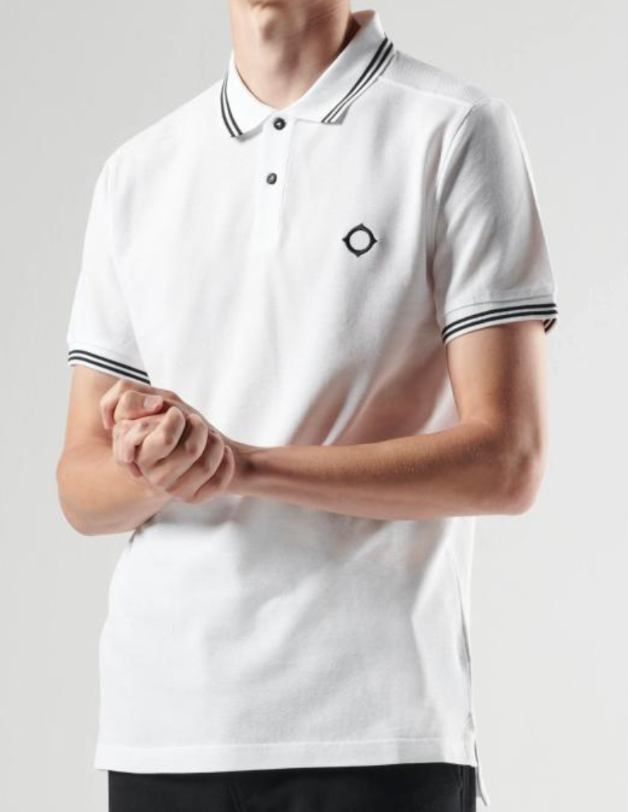 MA.Strum Double Tipped Polo Short Sleeve White