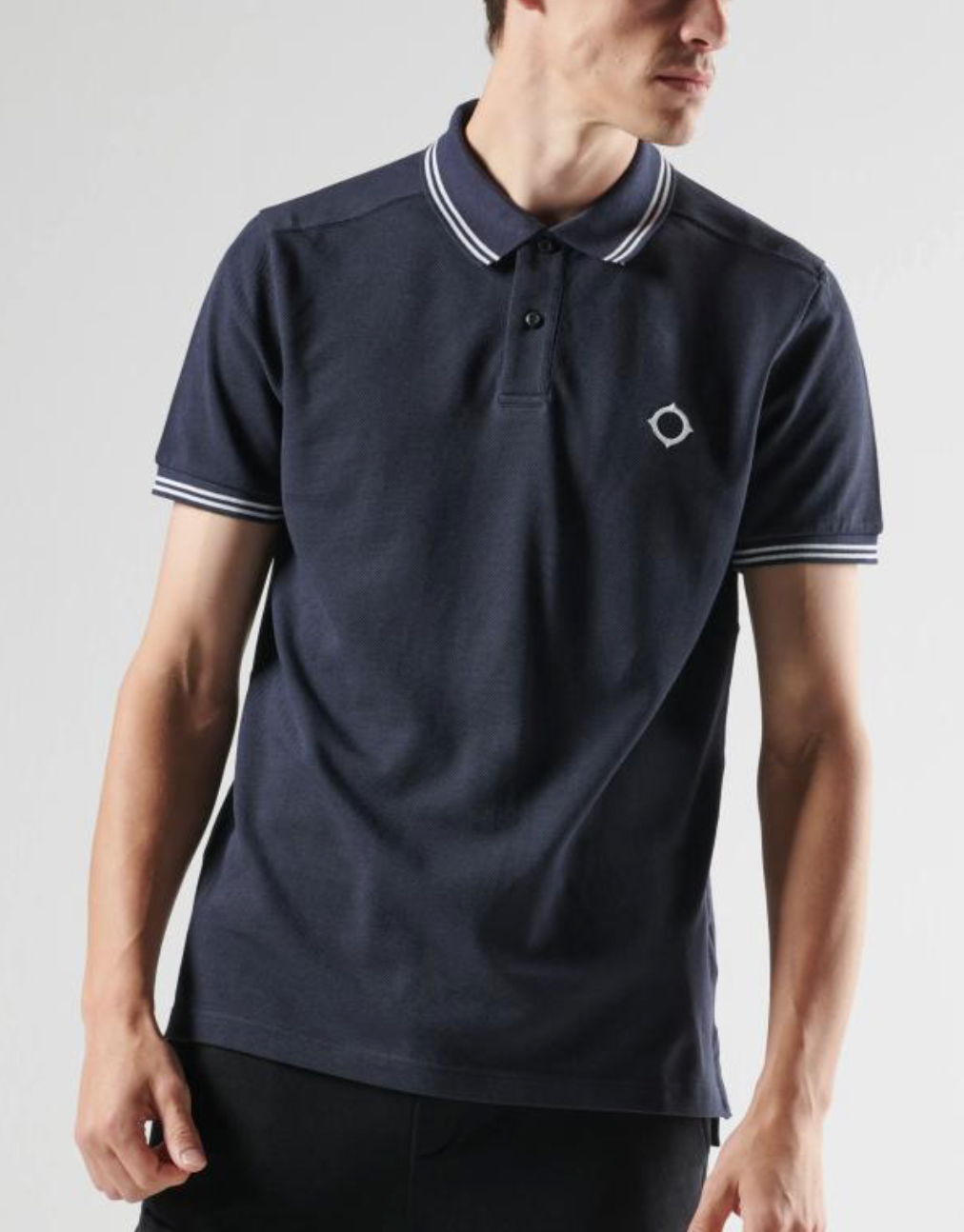 MA.Strum Double Tipped Polo Short Sleeve Navy