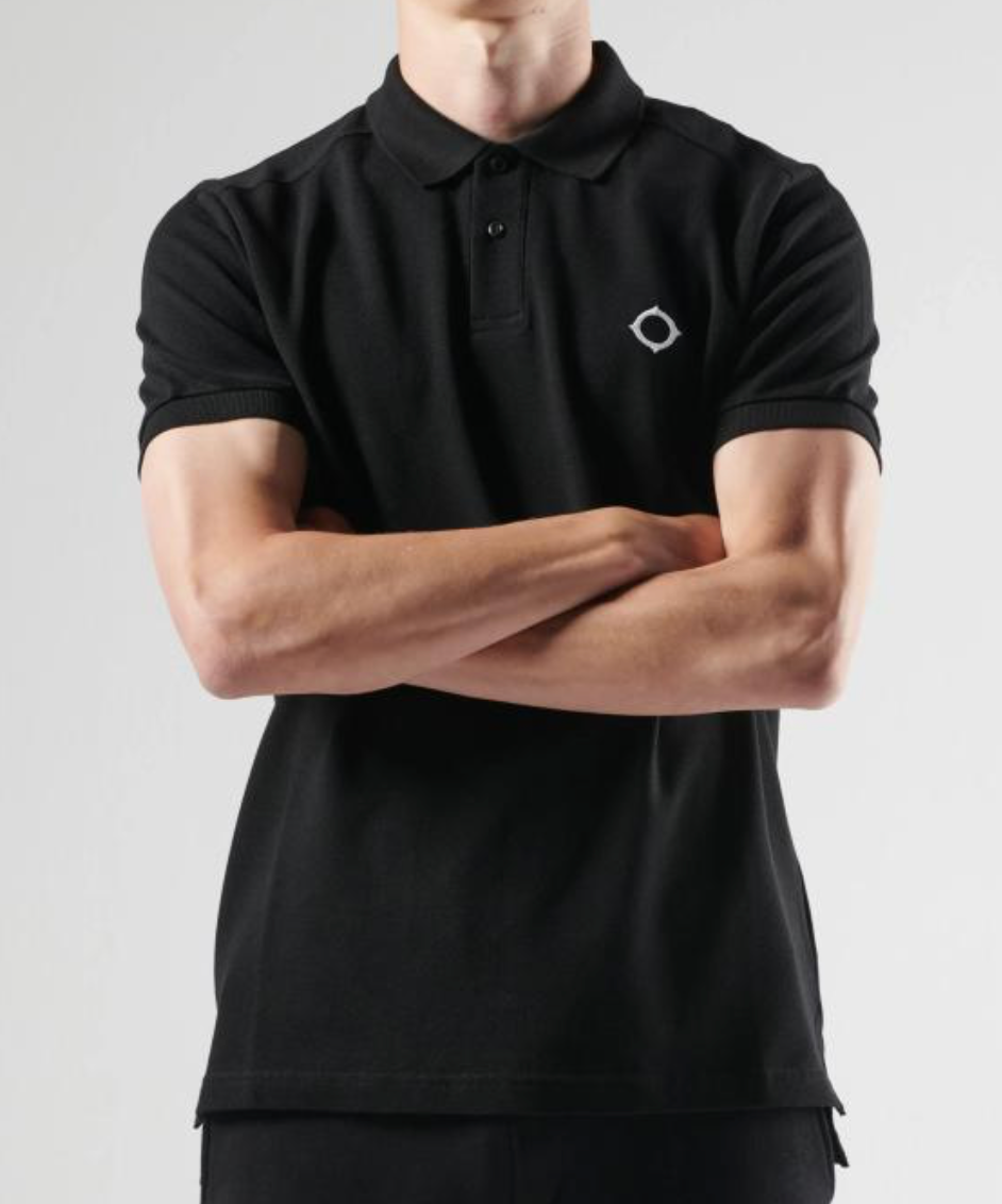 Black MA.Strum Pique Polo Shirt S/S