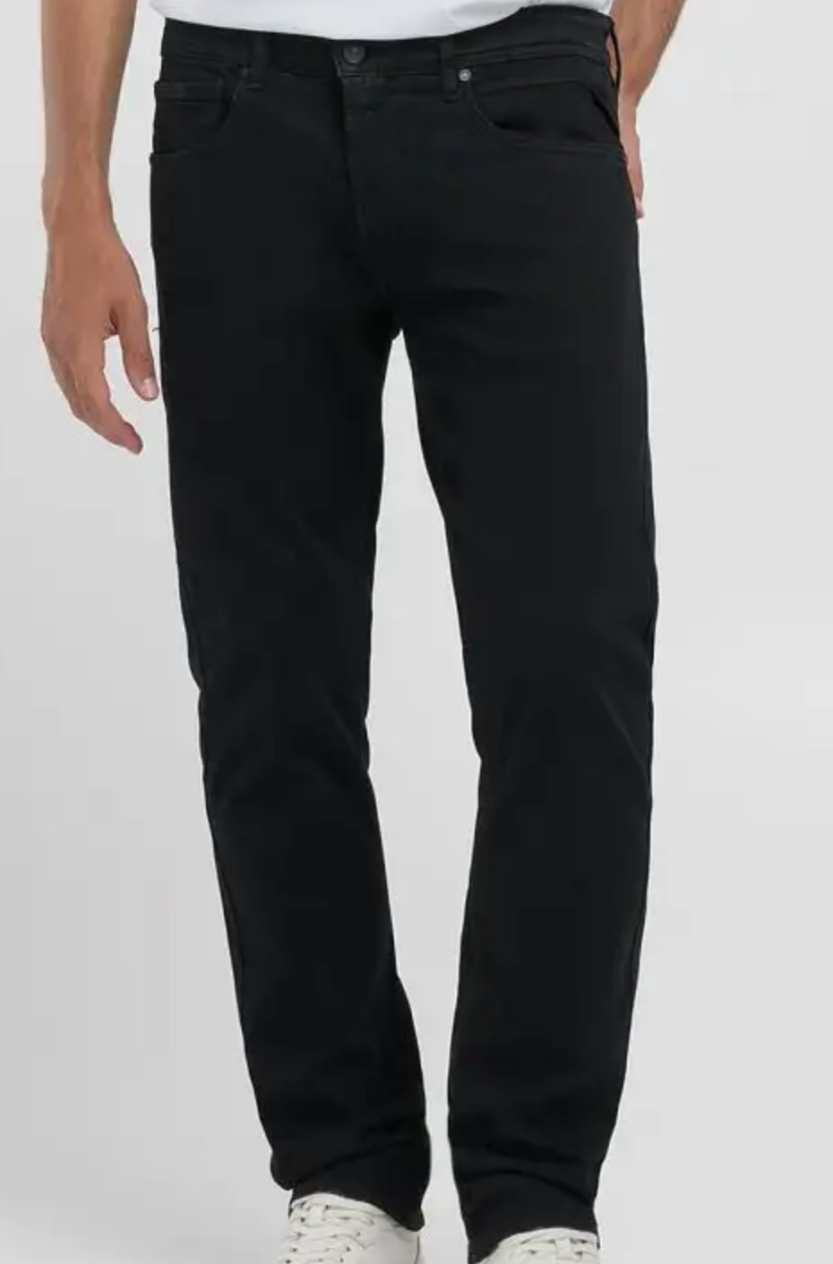 Charcoal Grey Replay Satin Canvas Jeans