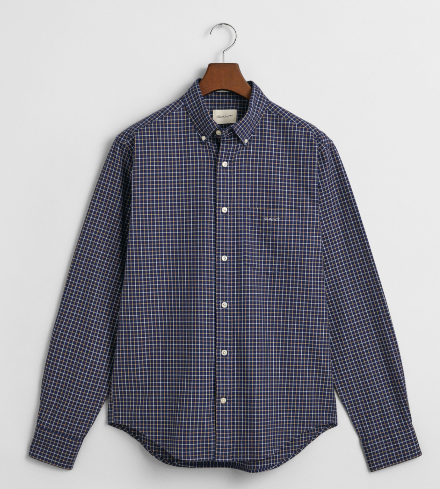 Navy Gant " Tattersall Jaspé" Checked Shirt