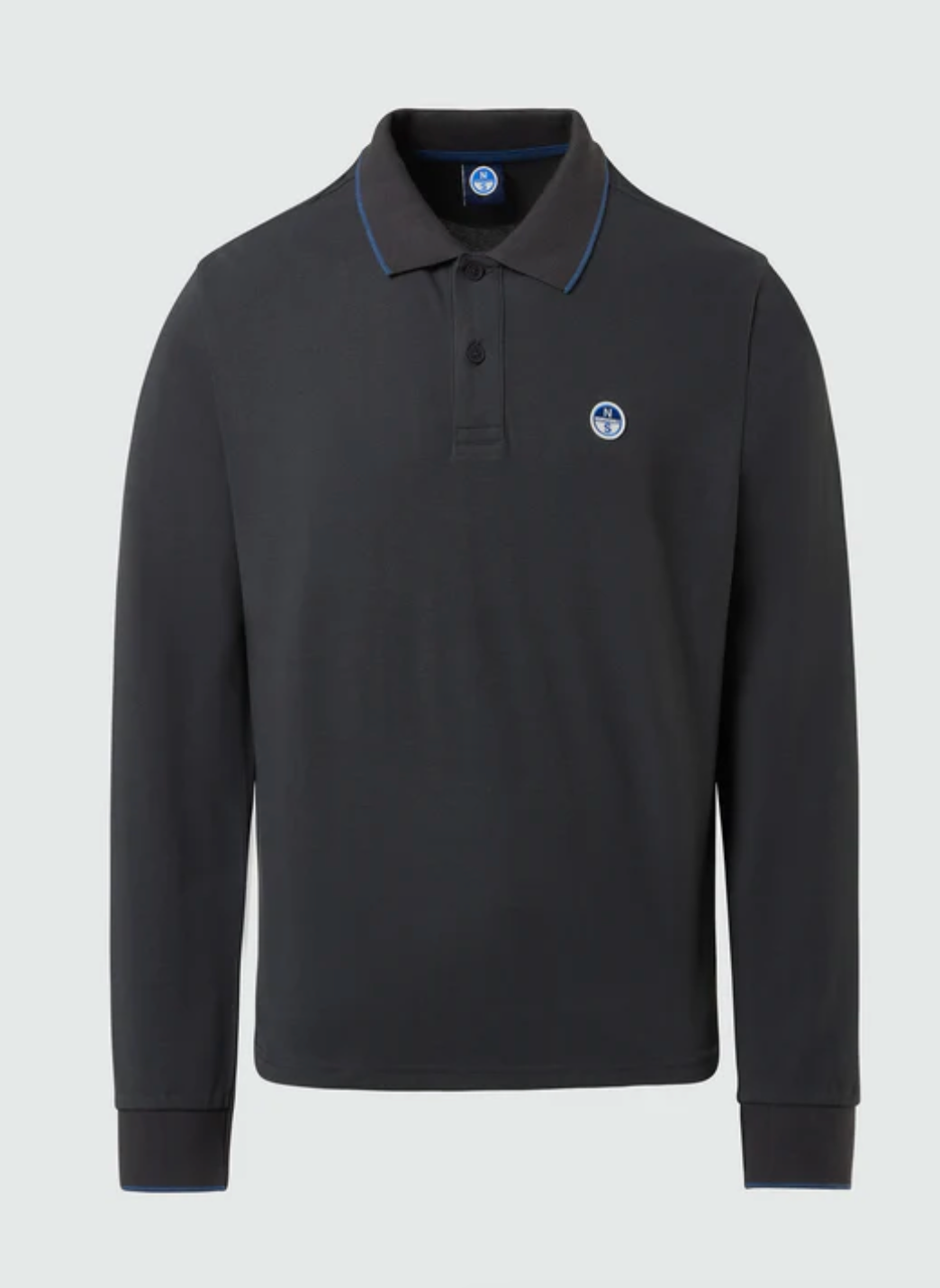 Asphalt Grey North Sails Long Sleeve Polo