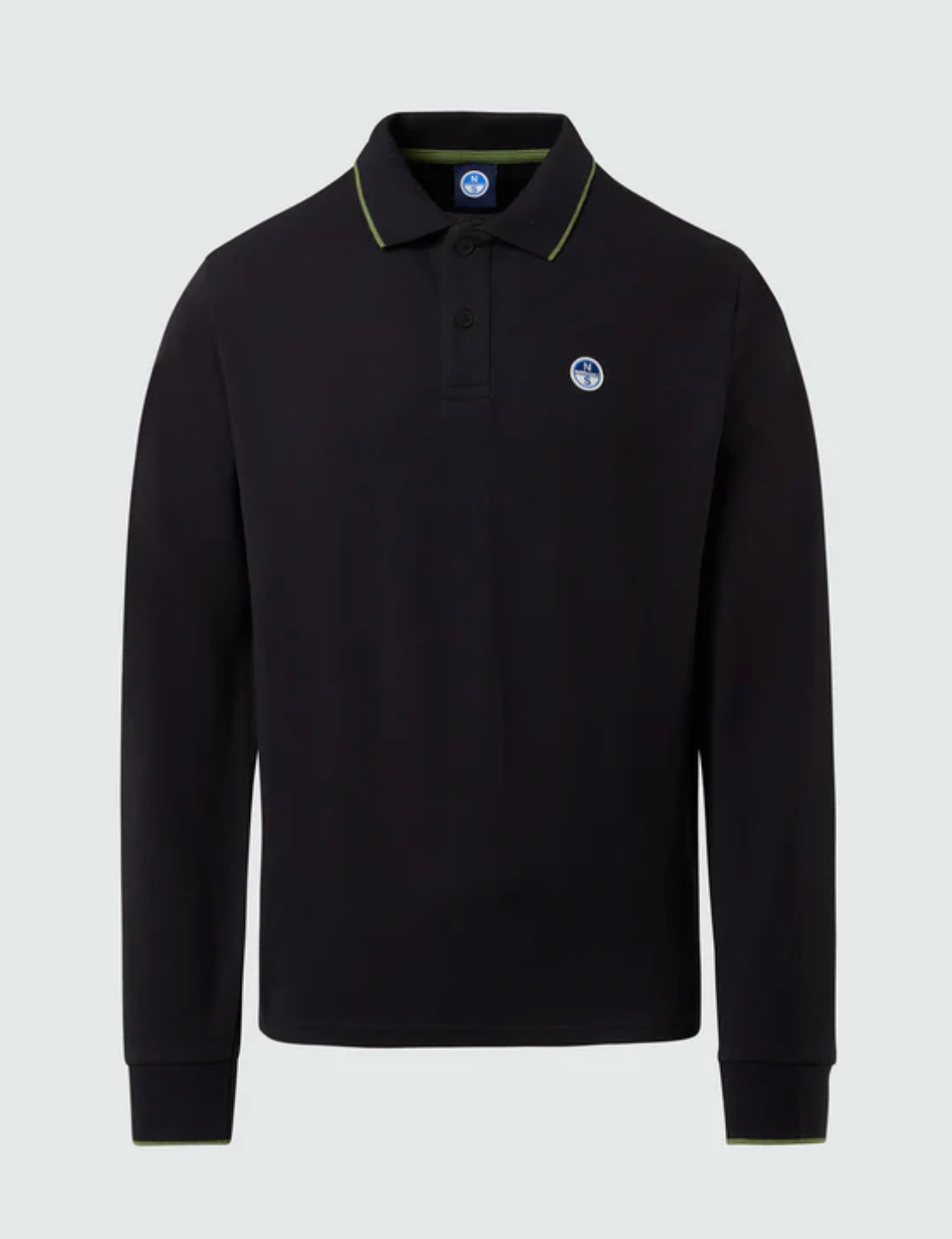 Black North Sails Long Sleeve Polo