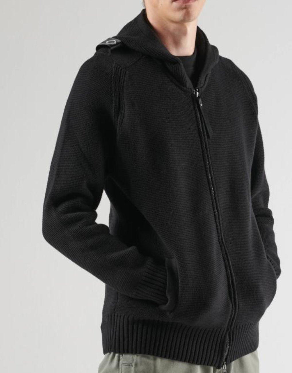 MA.Strum Hooded Knit Black