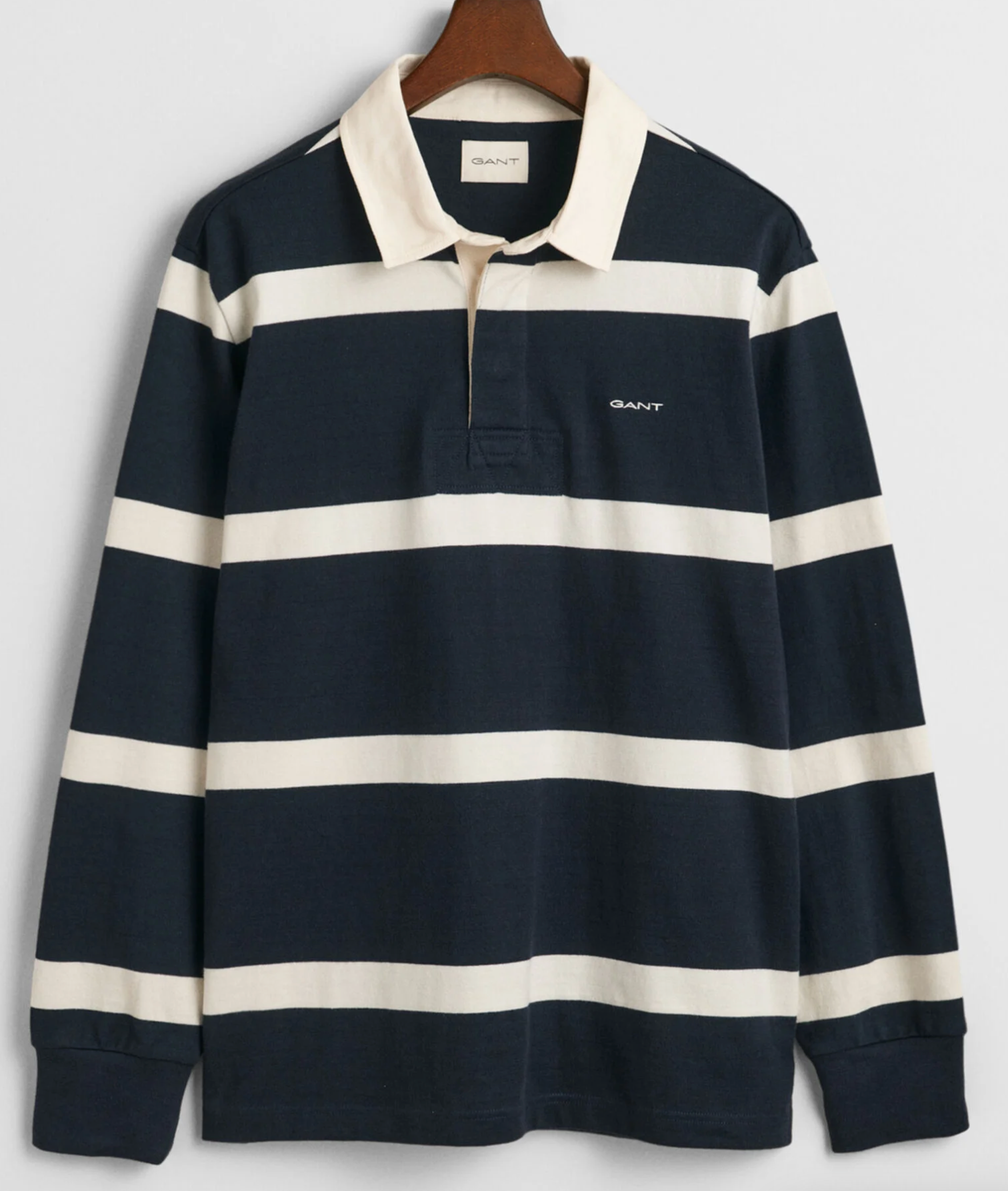 Navy Gant "Yarn Dyed" Rugby Shirt